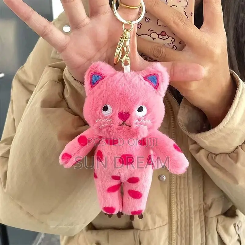 Pink Cat Doll Bag Charm Stuffed Toys