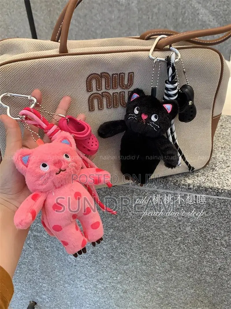 Pink Cat Doll Bag Charm Stuffed Toys