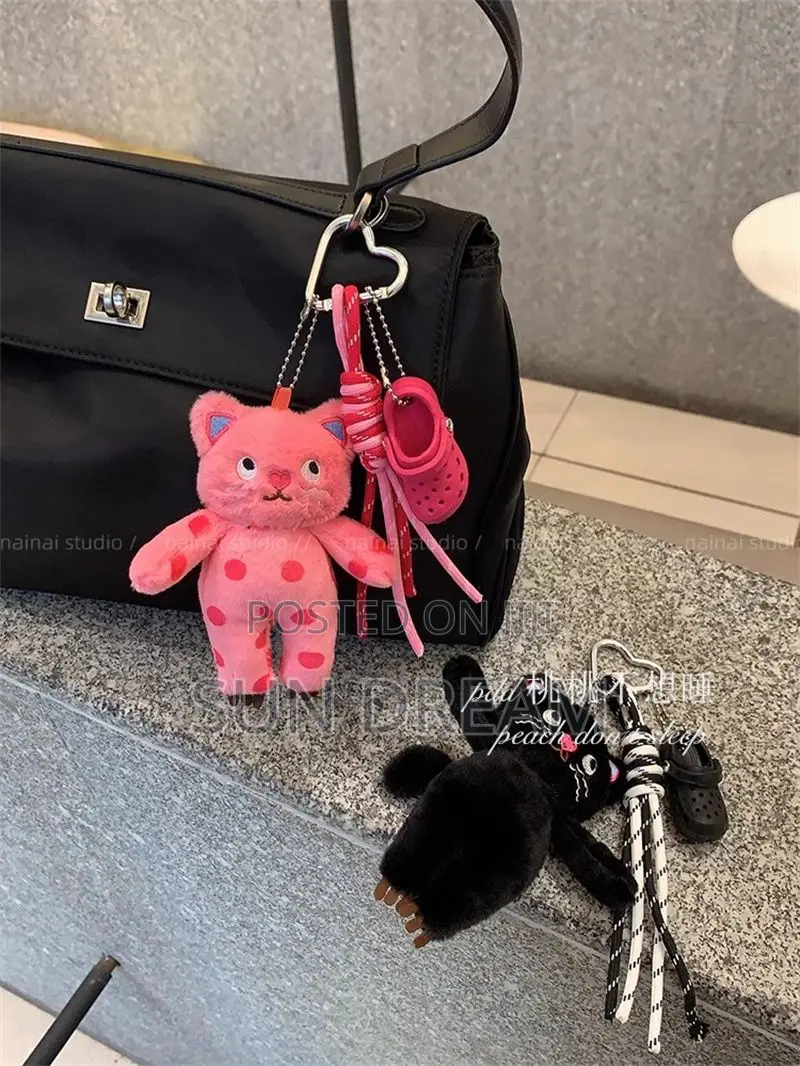 Pink Cat Doll Bag Charm Stuffed Toys