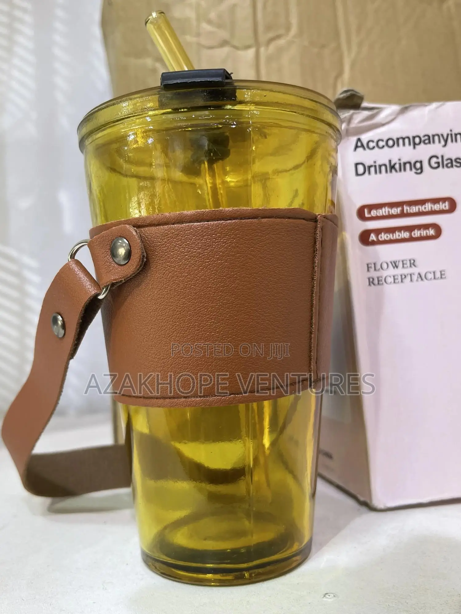 Amber-Colored Glass Tumbler