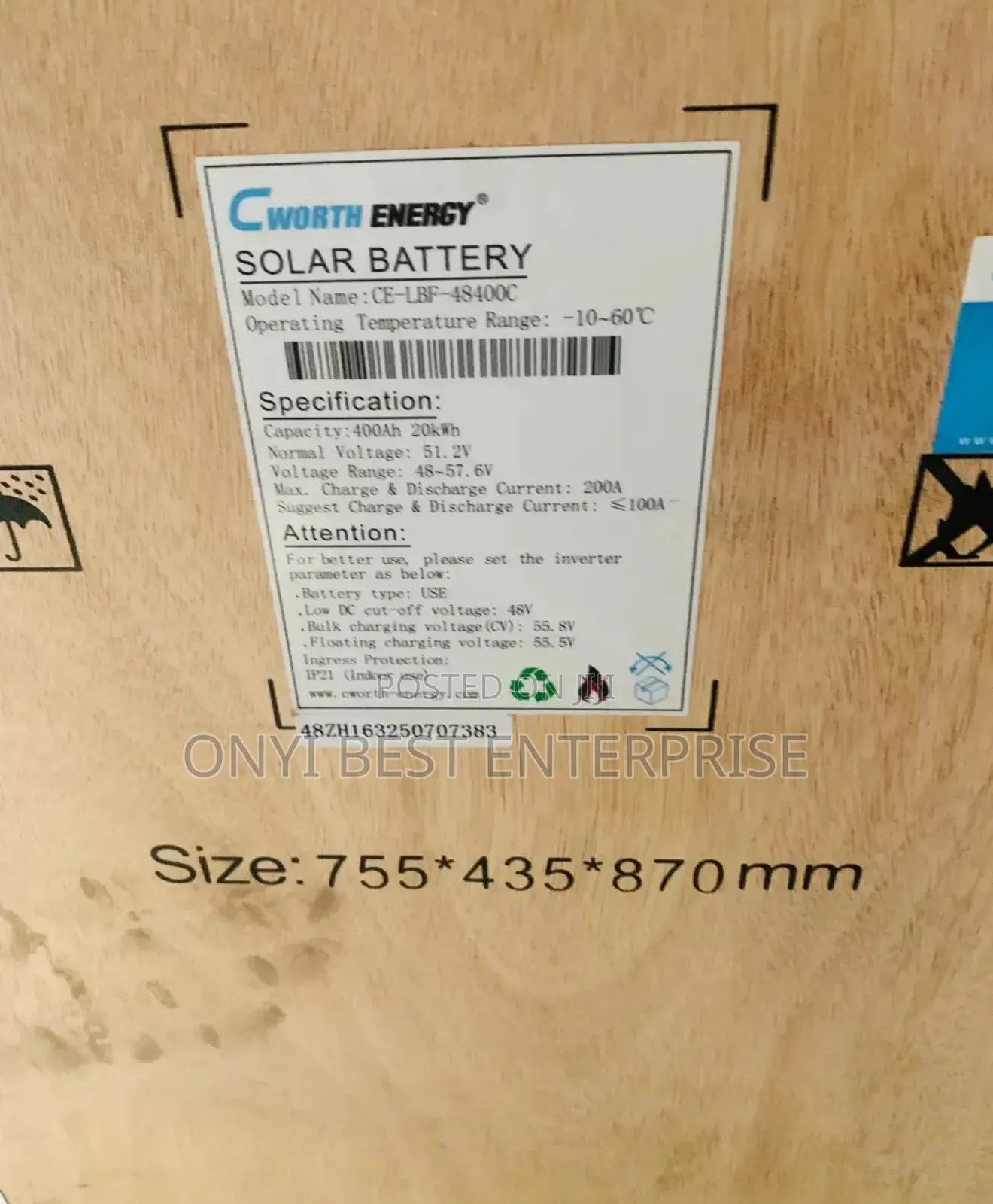 C-worth Lithium Ion Battery 20kwh Lbf48v 400c