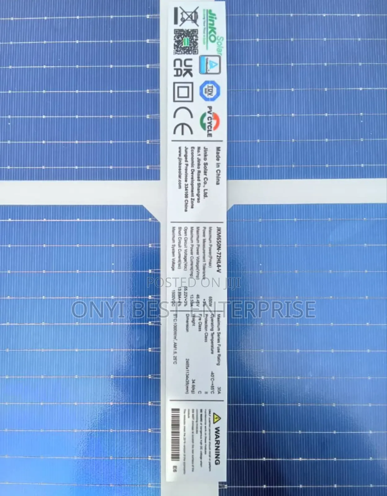 Jinko Solar Bifacial Mono 650watts Grade A