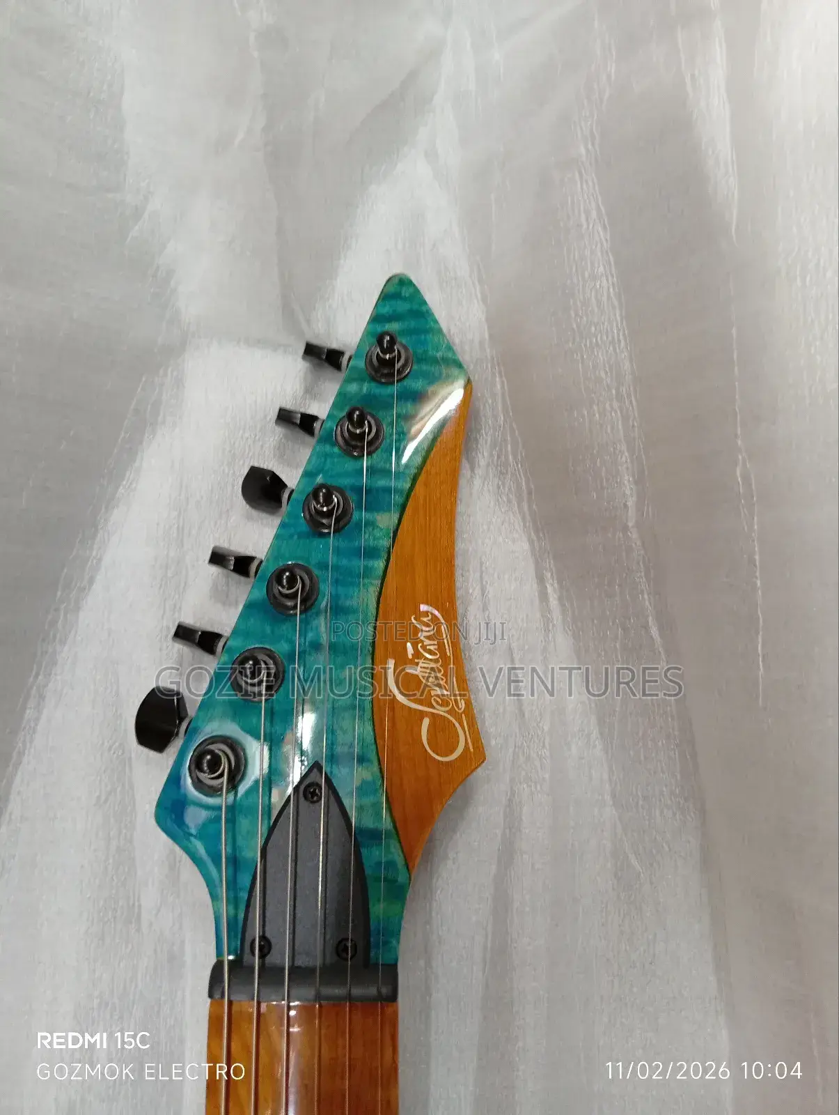 Seviliana Rg2 Premium Electric Guitar in a Blue-to Yellow Gradient