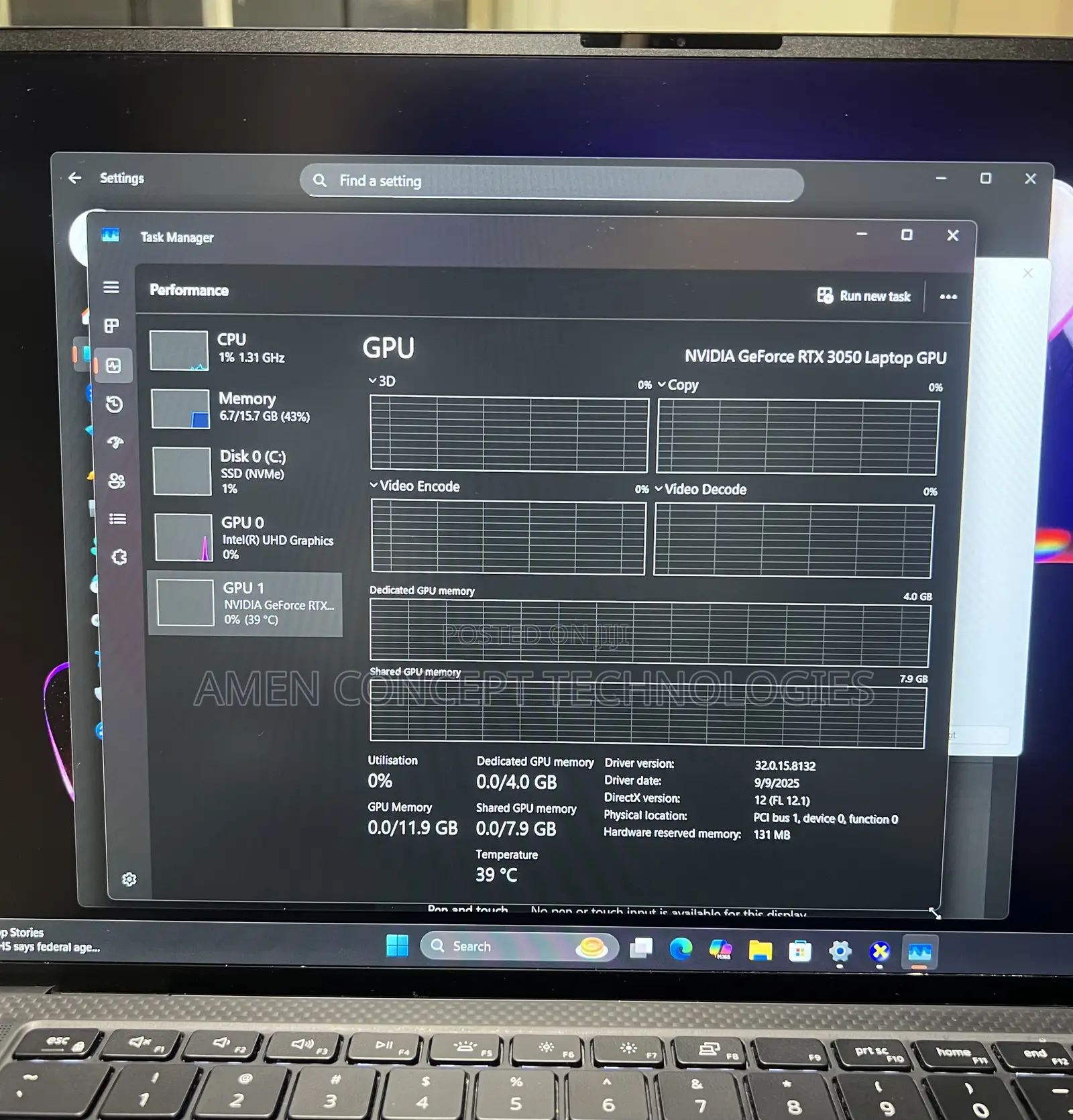 Laptop Dell XPS 15 9510 16GB Intel Core I7 SSD 512GB