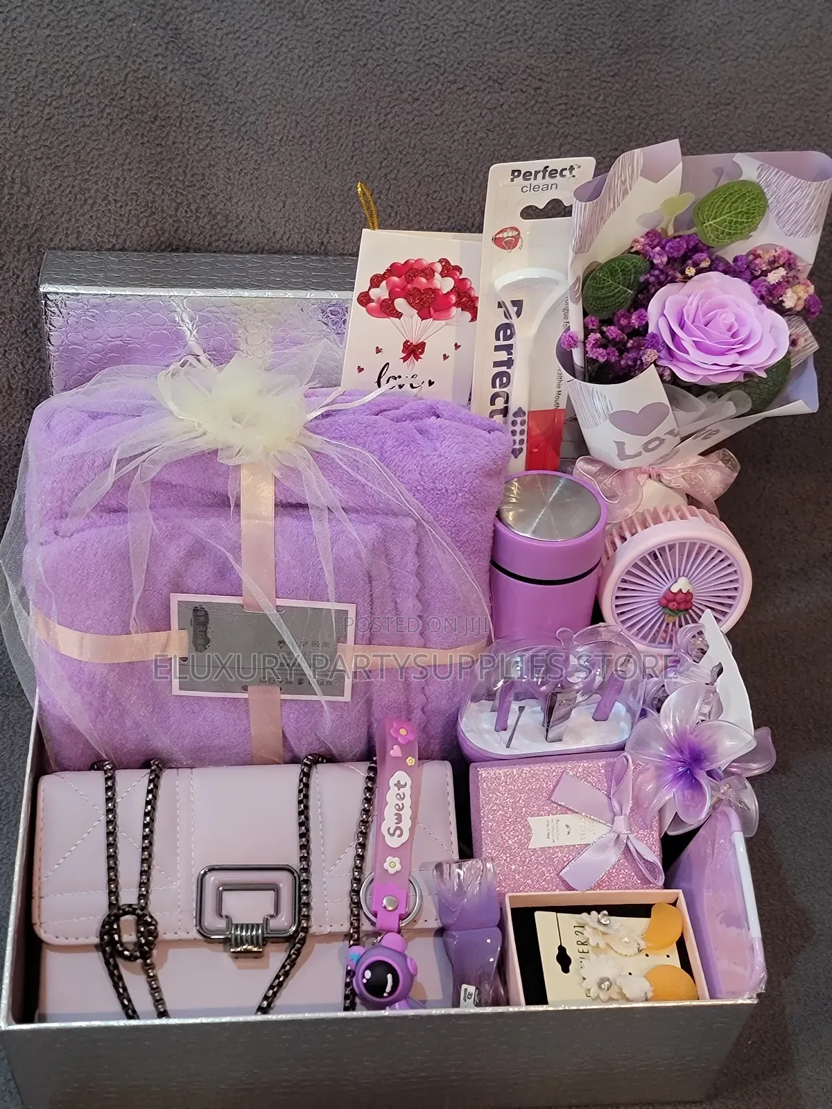 Purple Towel Set Valentine Package
