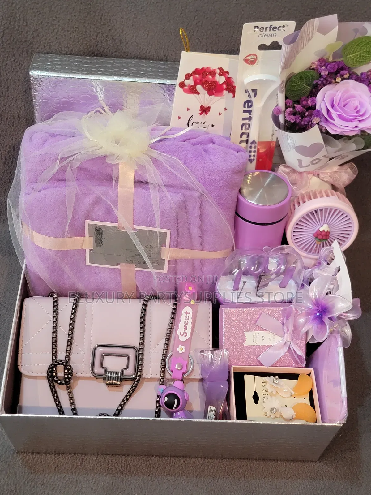 Purple Towel Set Valentine Package