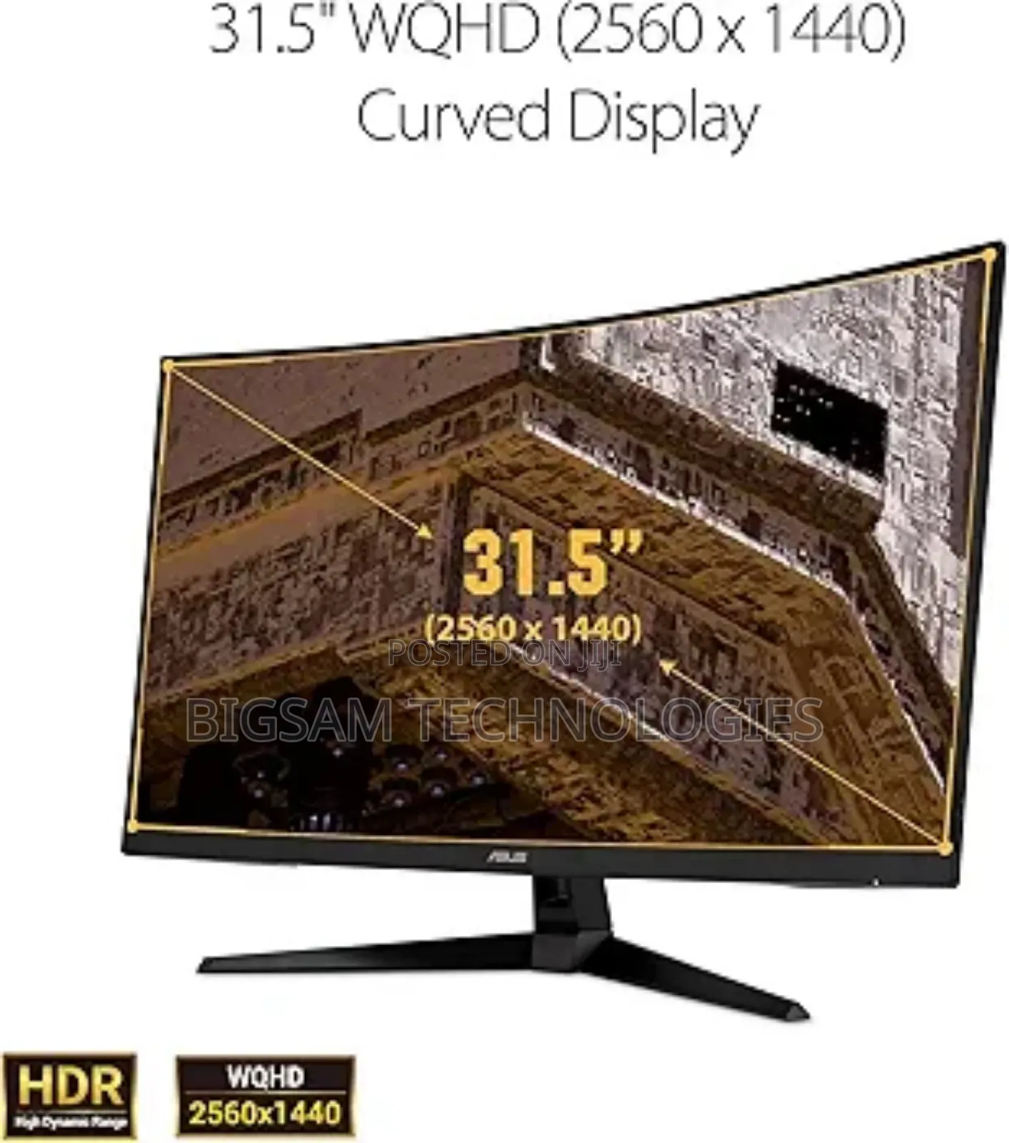 Asus Tuf Gaming 32" 1440p HDR Curved Monitor (Vg32vq1b) -