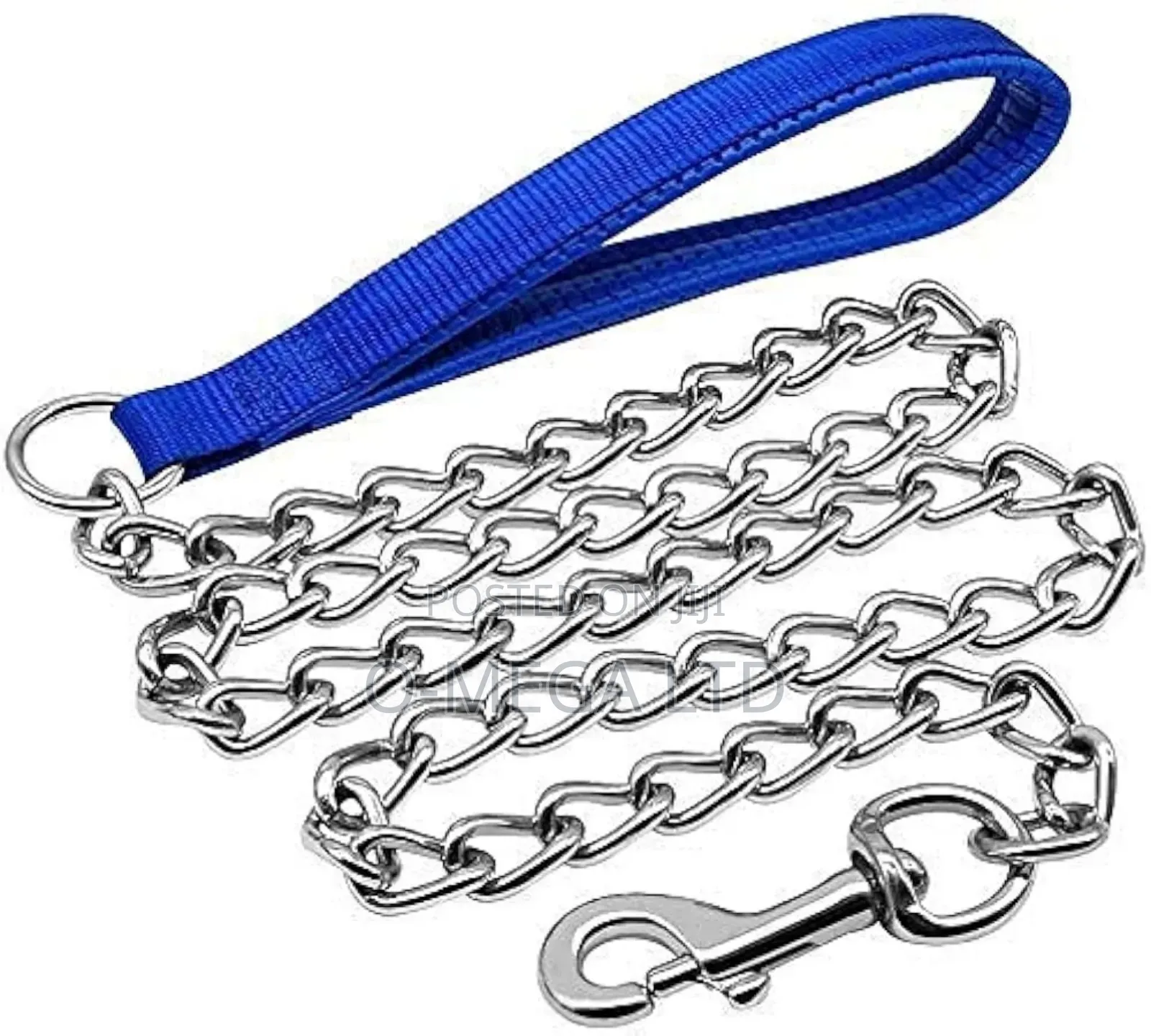 Heavy-Duty Chrome Chain Leash – Padded Comfort Handle for Large Dogs