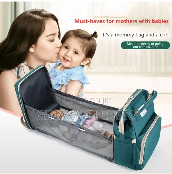 3-in-1 Convertible Diaper Bag With Crib | Mommy Backpack