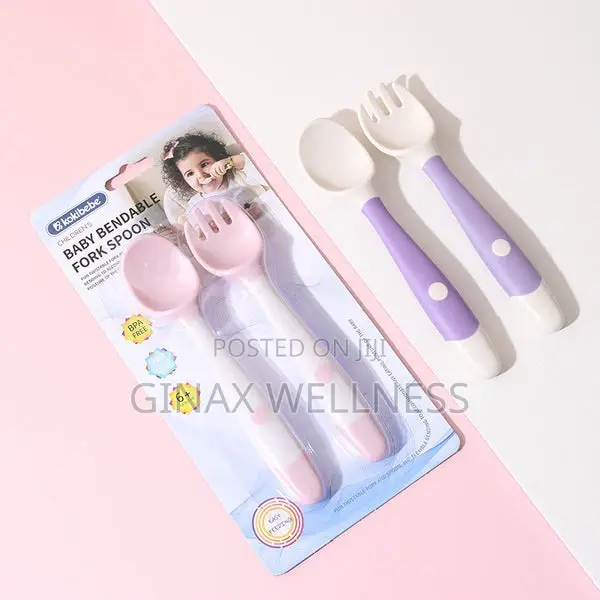 Silicone Baby Spoon And Fork Set | Bendable Cutlery Set For Babies