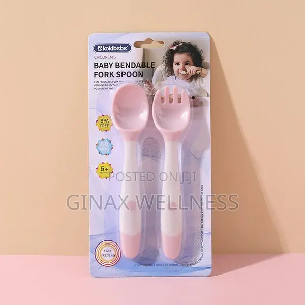 Silicone Baby Spoon And Fork Set | Bendable Cutlery Set For Babies