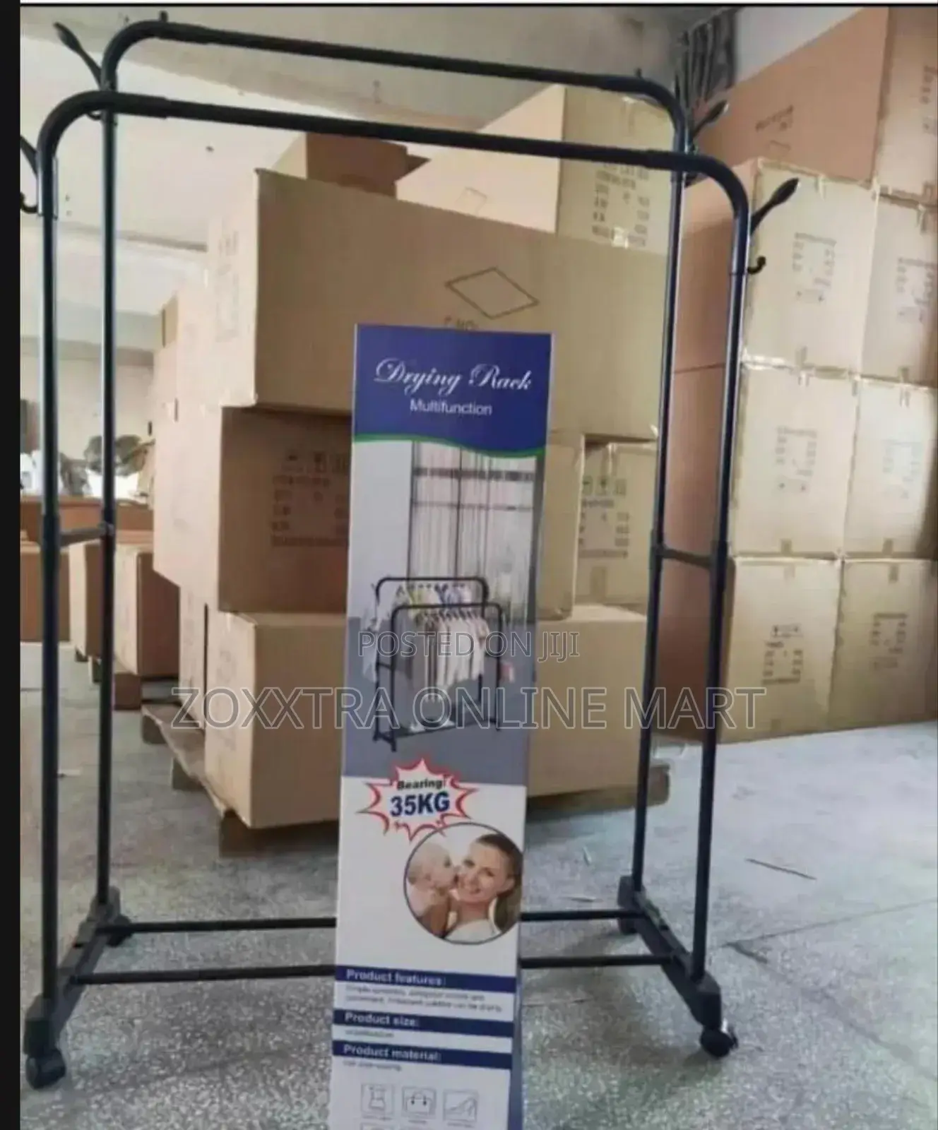 Double Pole Clothes Rack With Tires