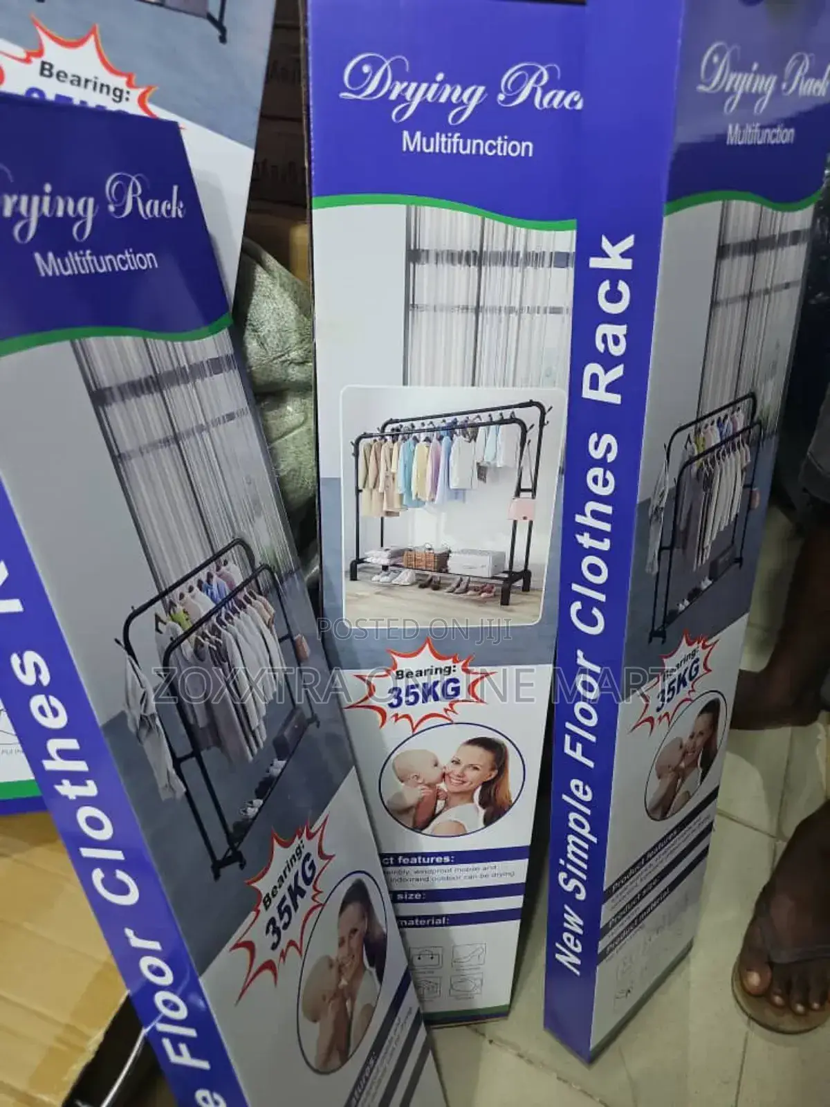 Double Pole Clothes Rack With Tires