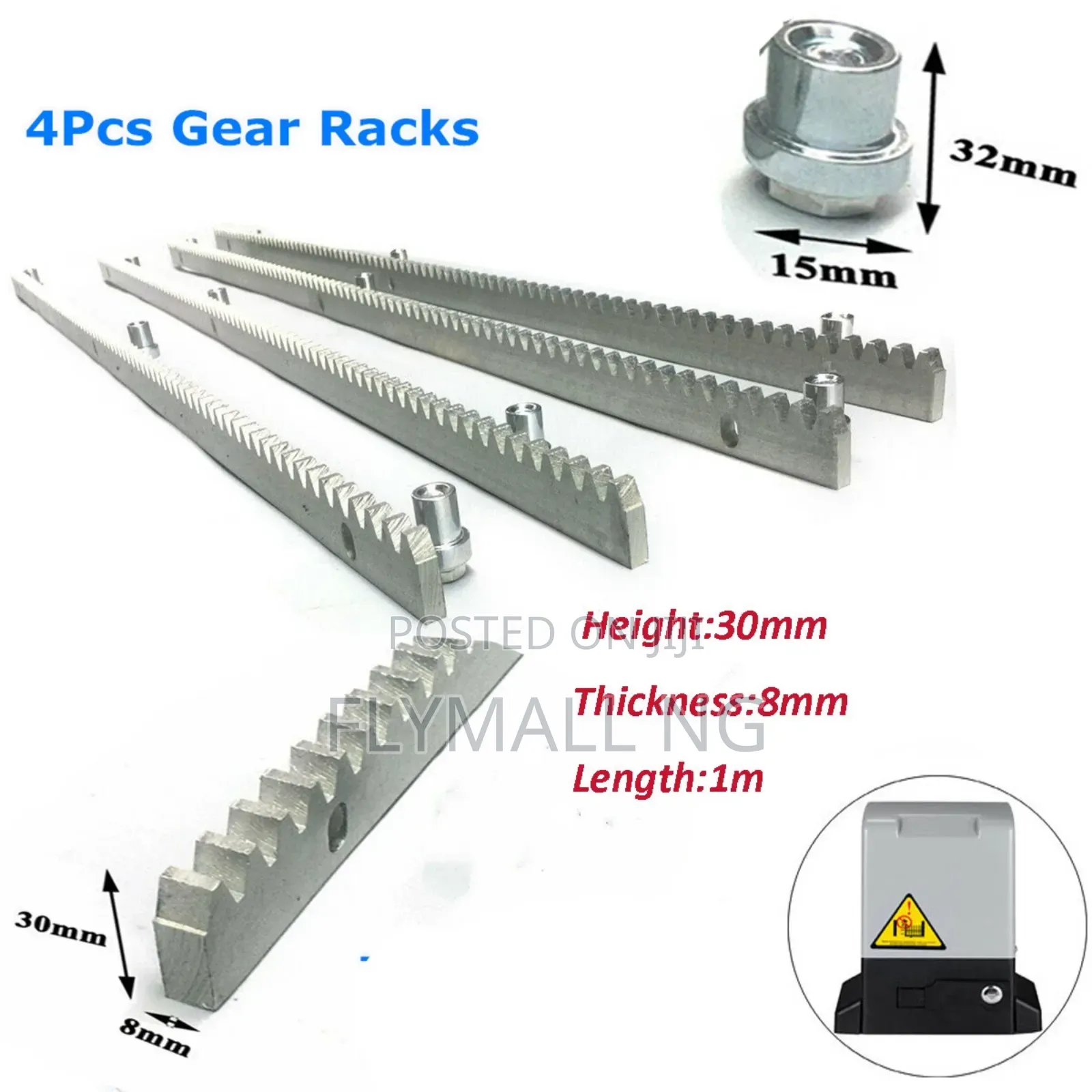 Per 1 Meter Steel Gear Rack 8mm Thick 3.3ft for Sliding Gate Openers