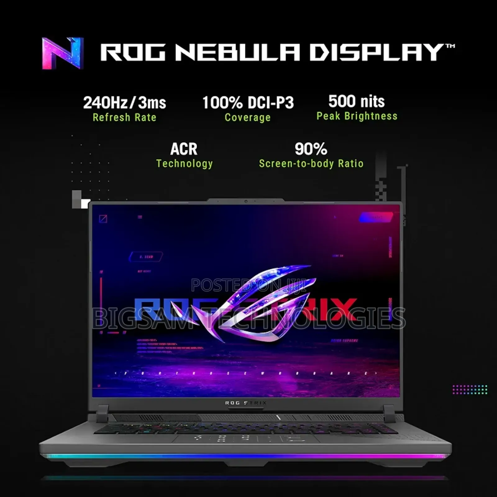 New Laptop Asus ROG Strix G16 G614 16GB Intel Core i7 SSD 1T