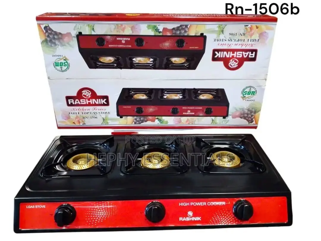 3 Burner Rashnik Glass Gas, Auto Ignition