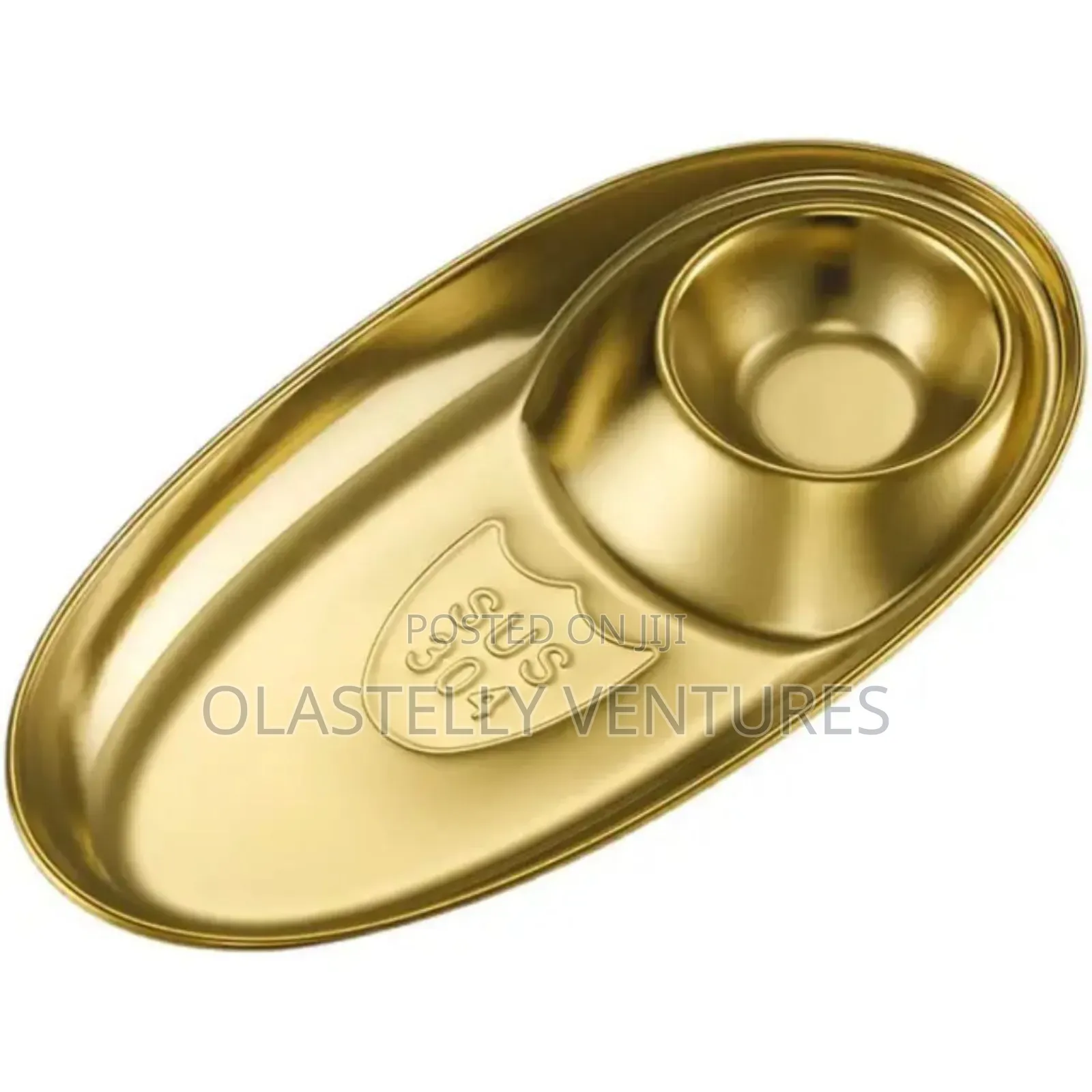 Stainless Steel Gold Oval Salad Dish,Fries Serving Plate Ho