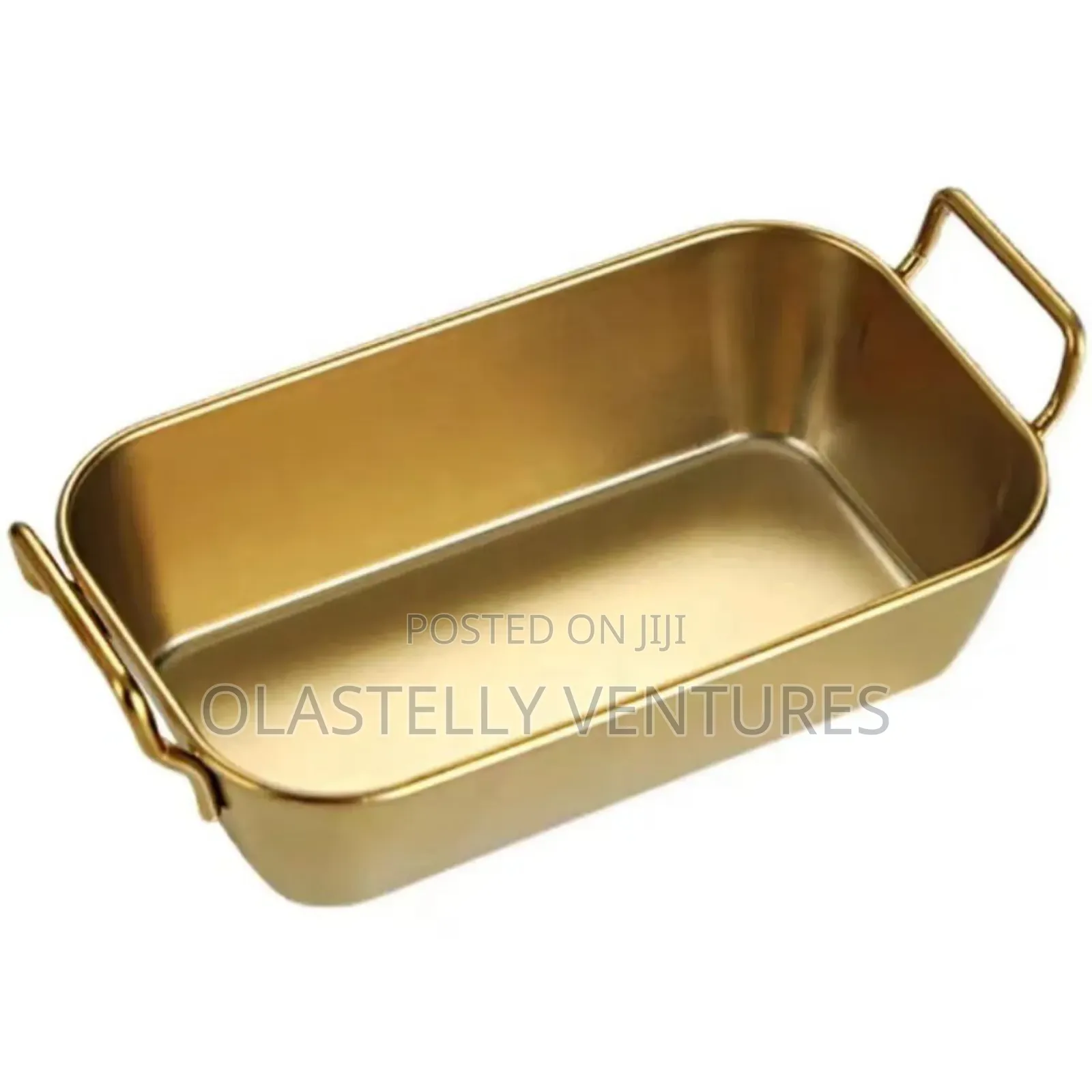 Stainless Steel Gold Serving Plate for Chicken and Chips Ho