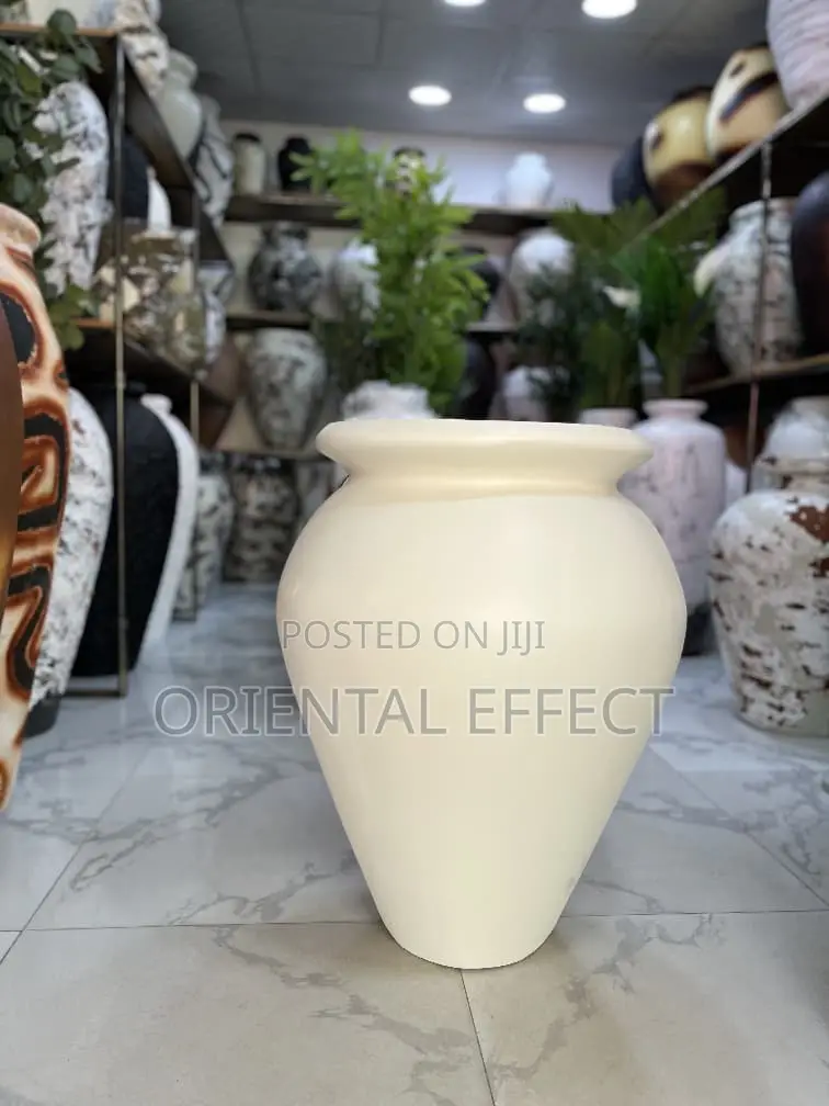 Odemis Off White Planter (72cm) – Modern Indoor Decorative Flower Pot