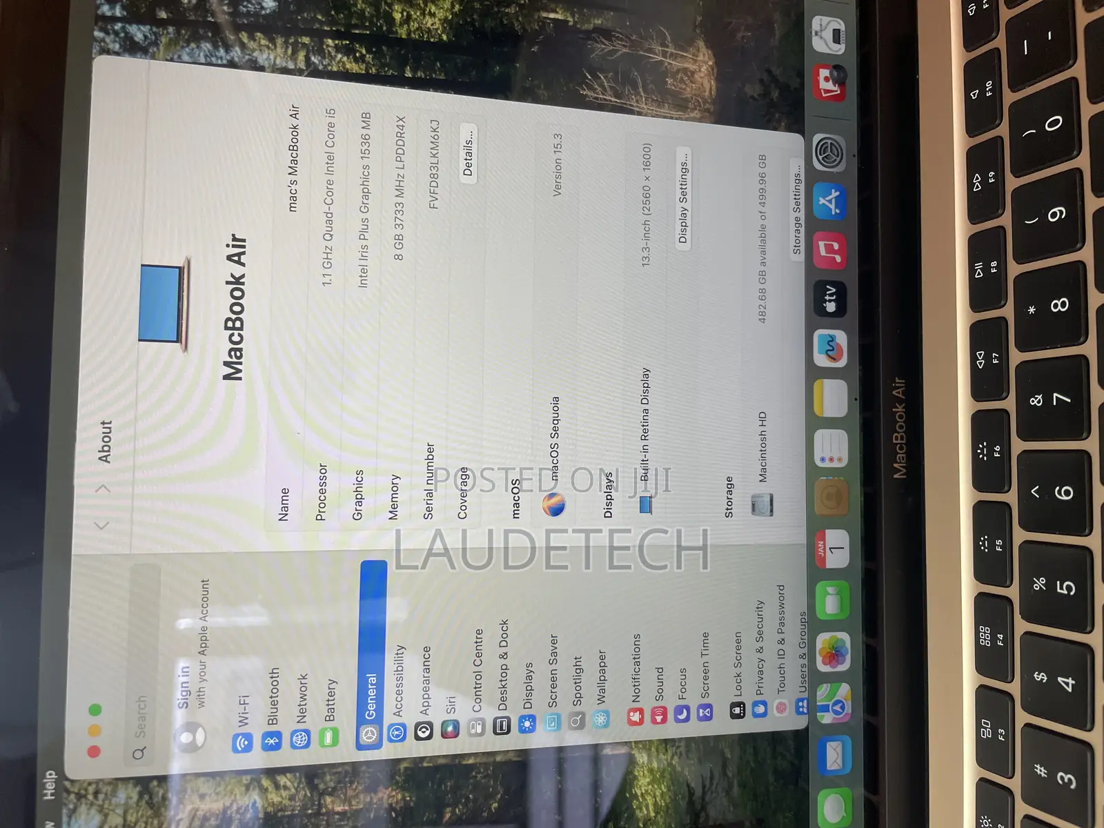 Laptop Apple MacBook Air 2020 8GB Intel Core I5 SSD 512GB