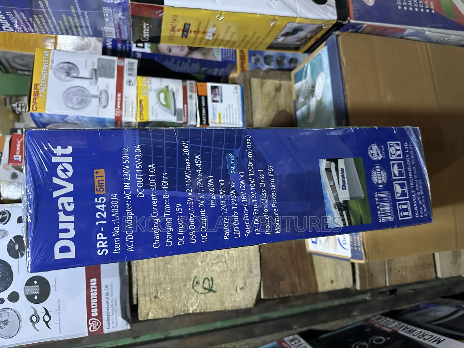 Solar Rech Pack SRP-1245 5in1+, With 12" Dc Table Fan