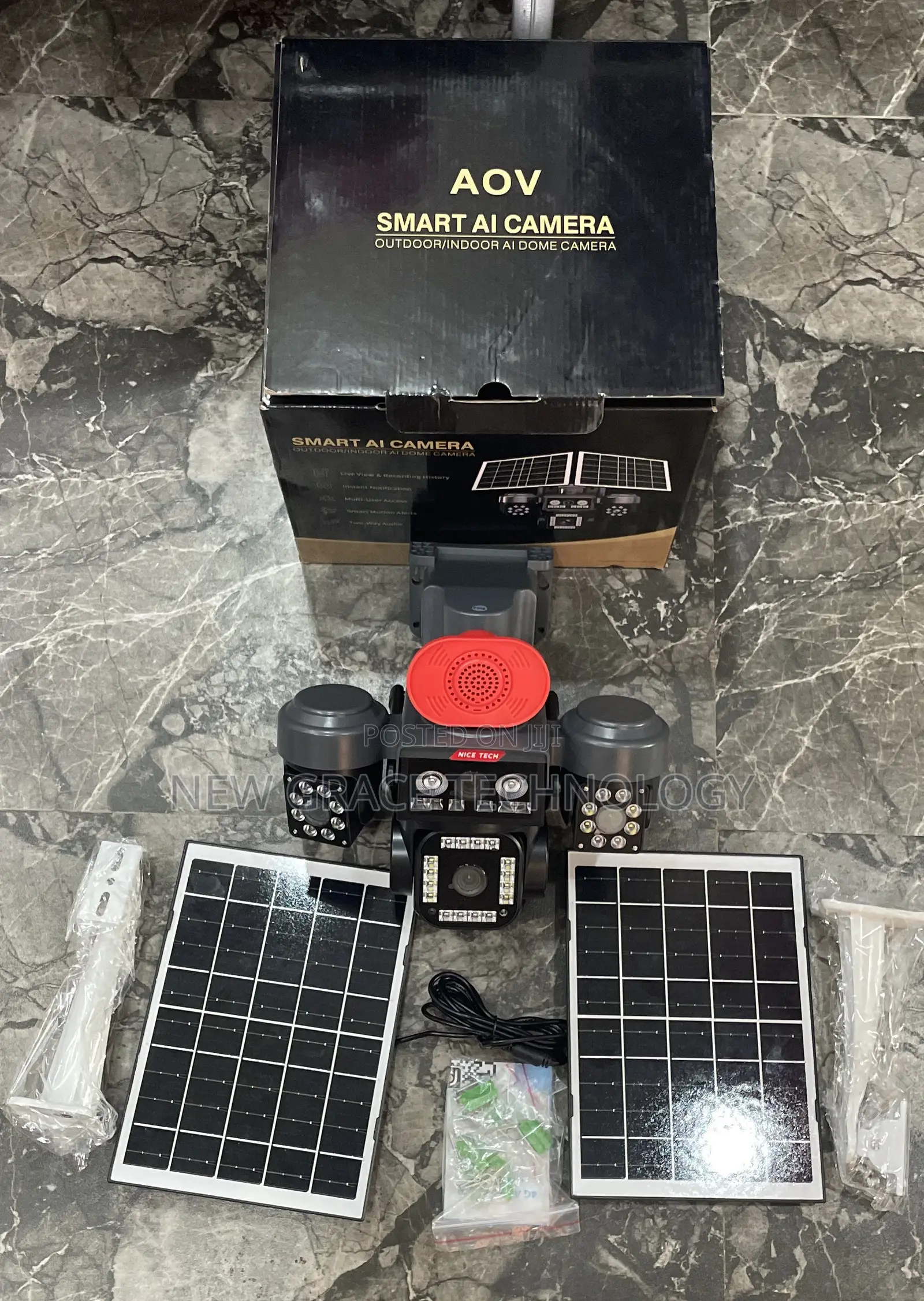 Four Lens Solar Cameras With 2solar Panel