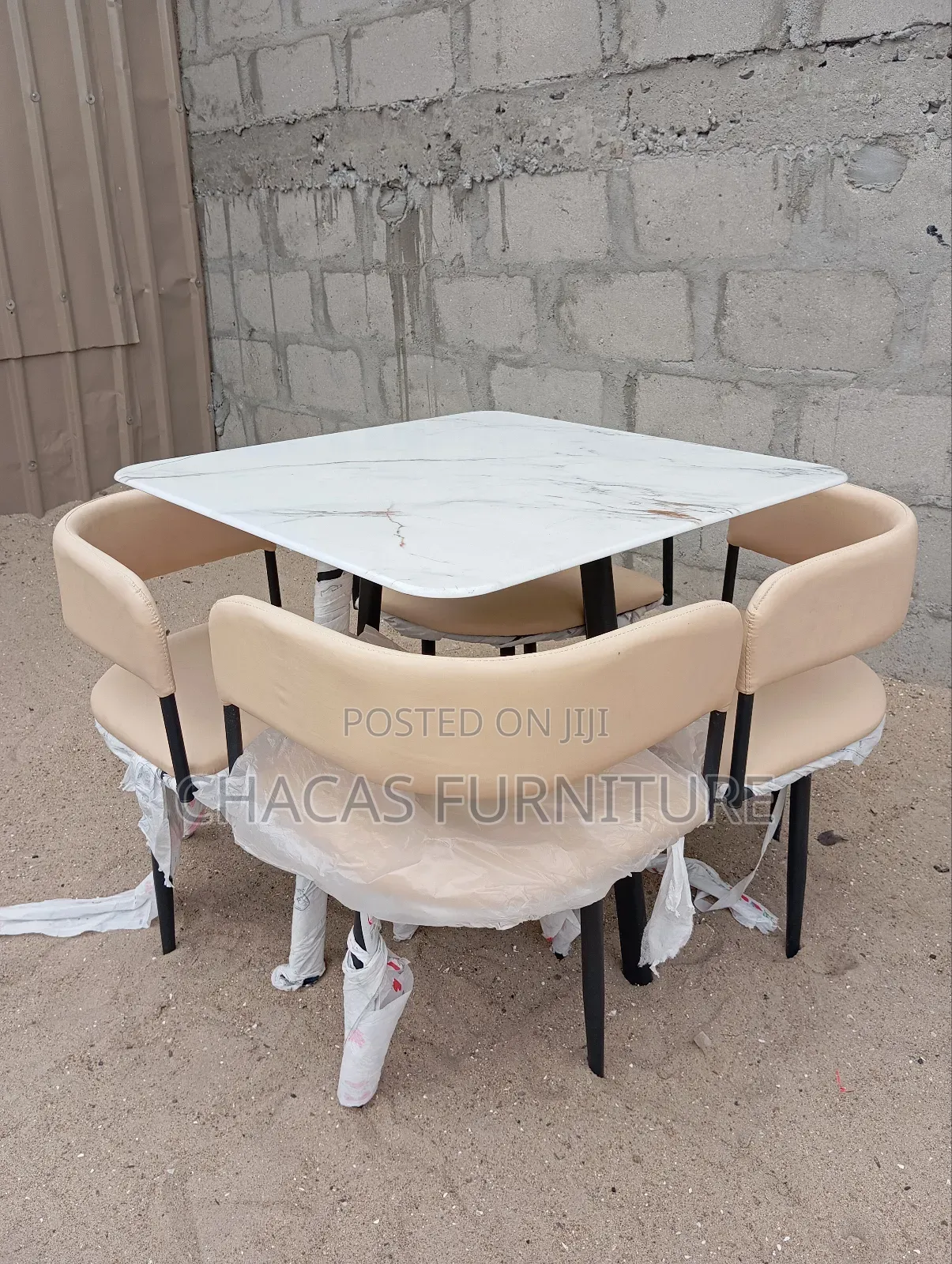 Luxury Marble Top Dining Set - 4 Seater