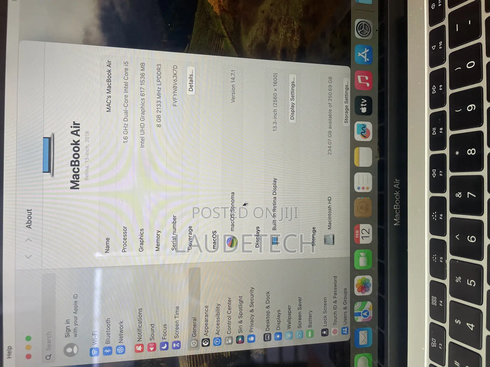 Laptop Apple MacBook Air 2018 8GB Intel Core I5 SSD 256GB