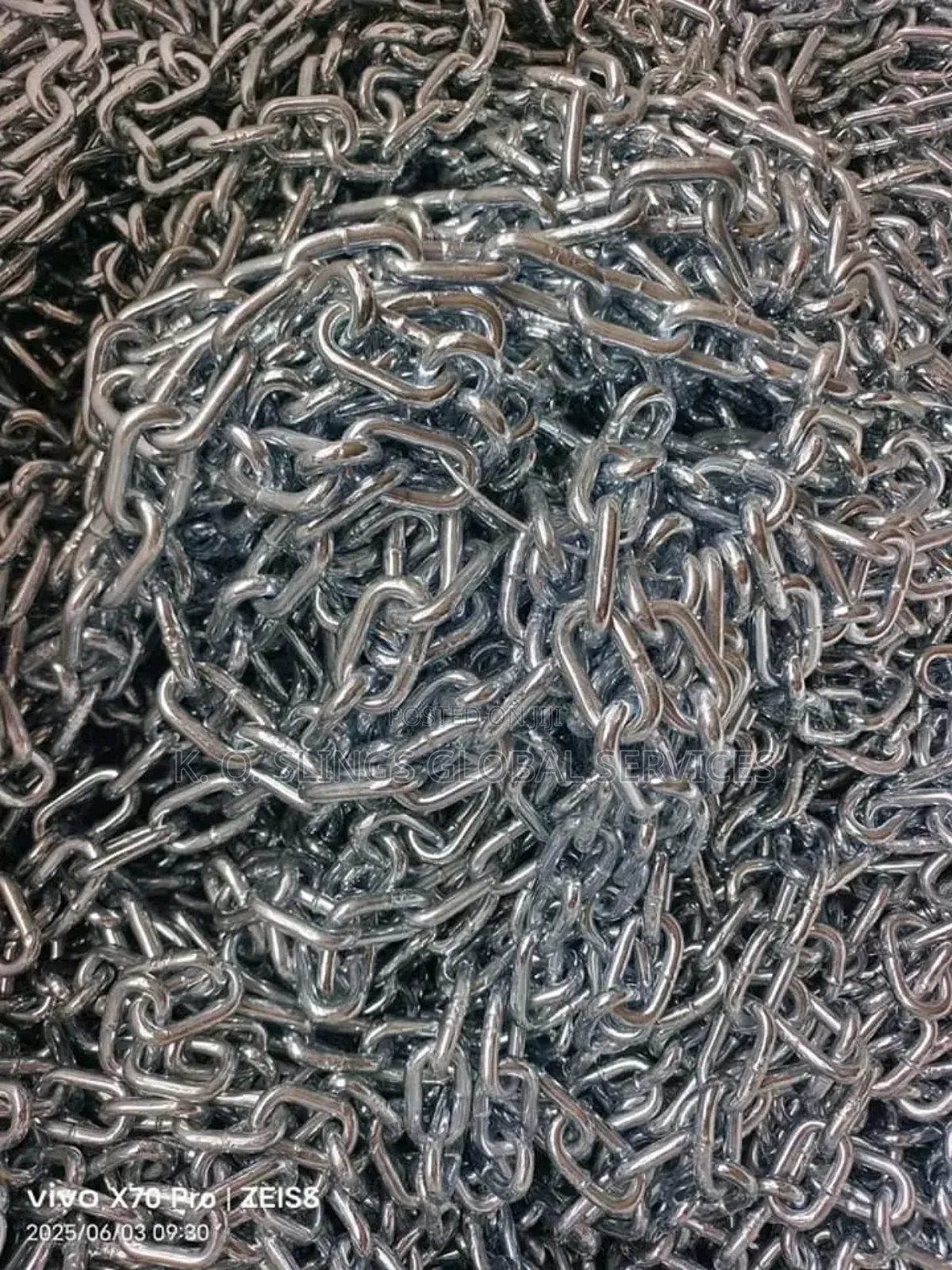10mm White Fender Galvanise Chain by 30mtrs