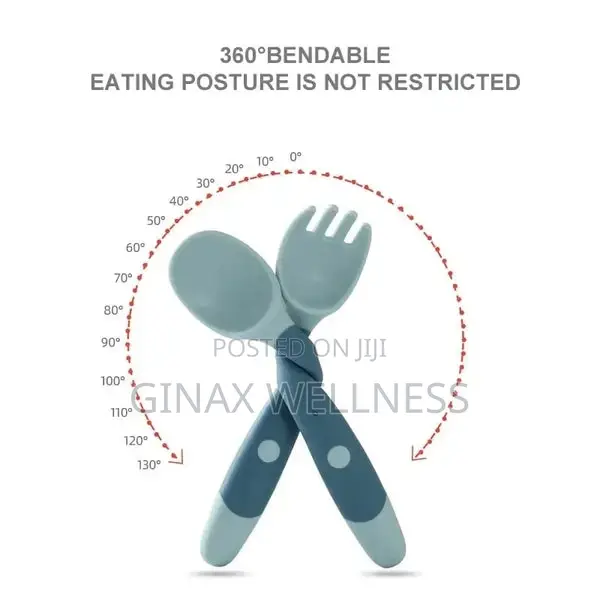 360° Flexible Baby Training Spoon and Fork Set (6 Months – 3 Years)