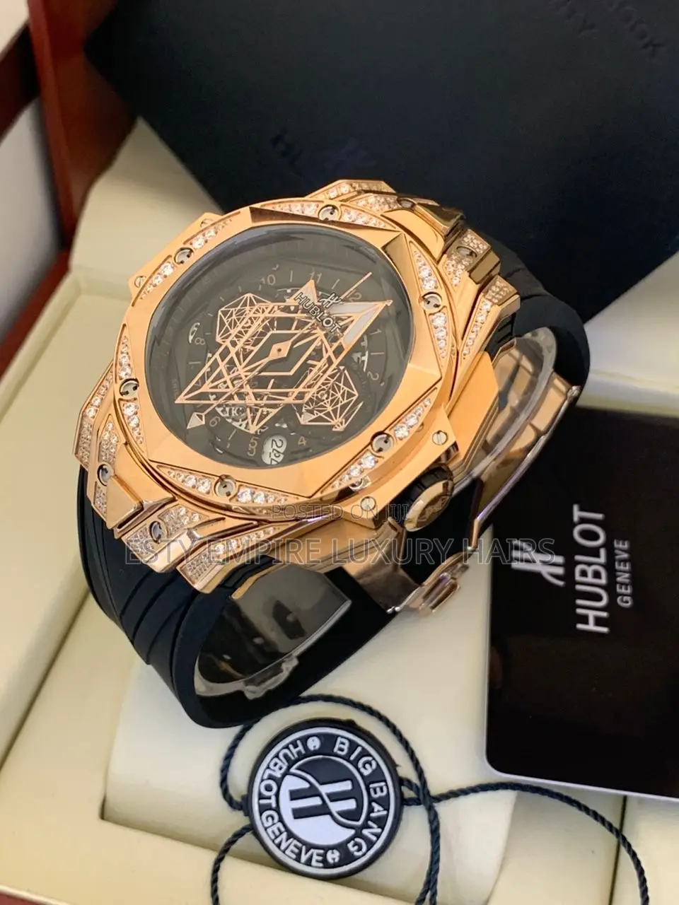 High Quality Luxury Hublot Chronograph Rubber Strap