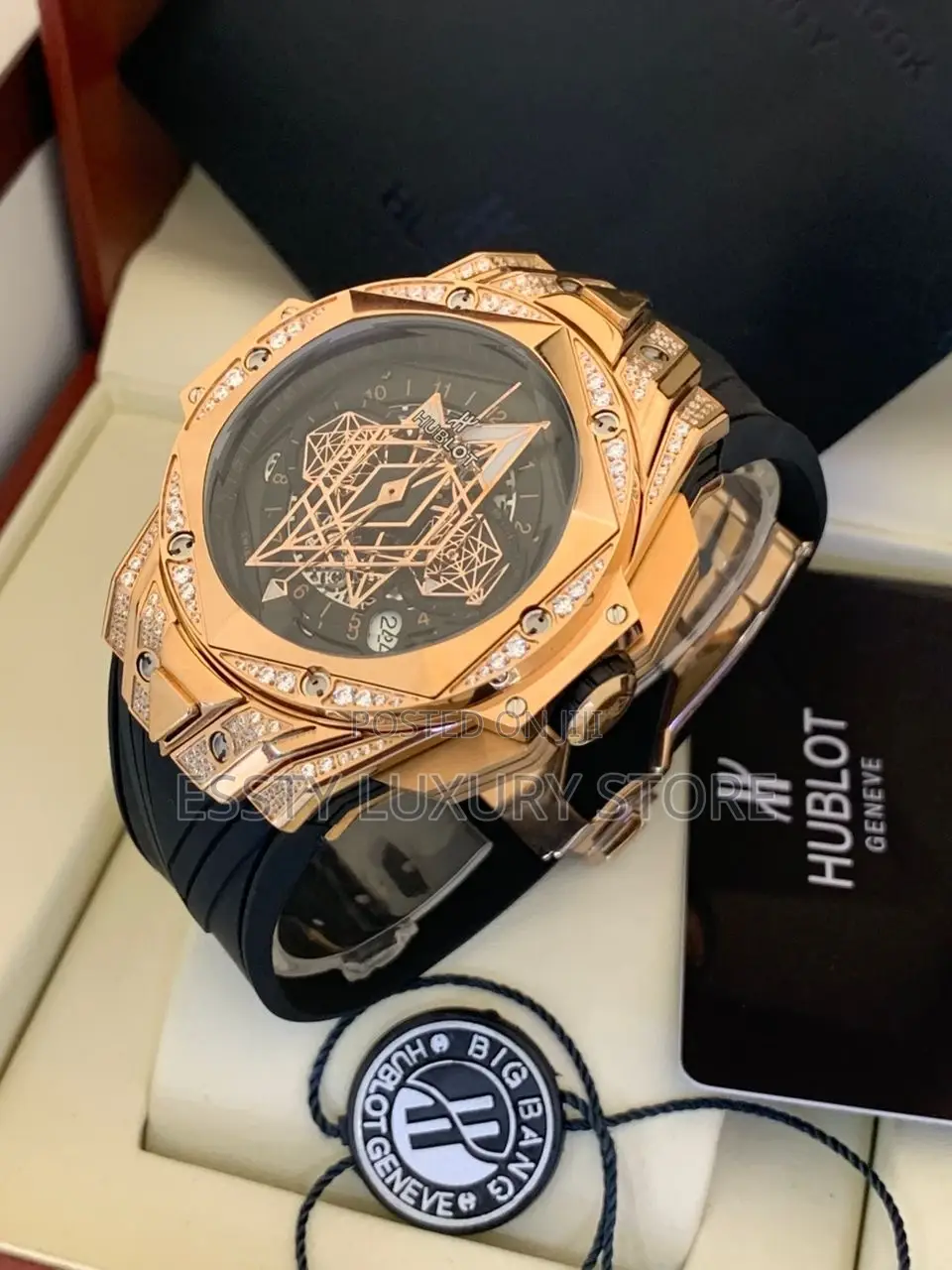 High Quality Luxury Hublot Chronograph Rubber Strap