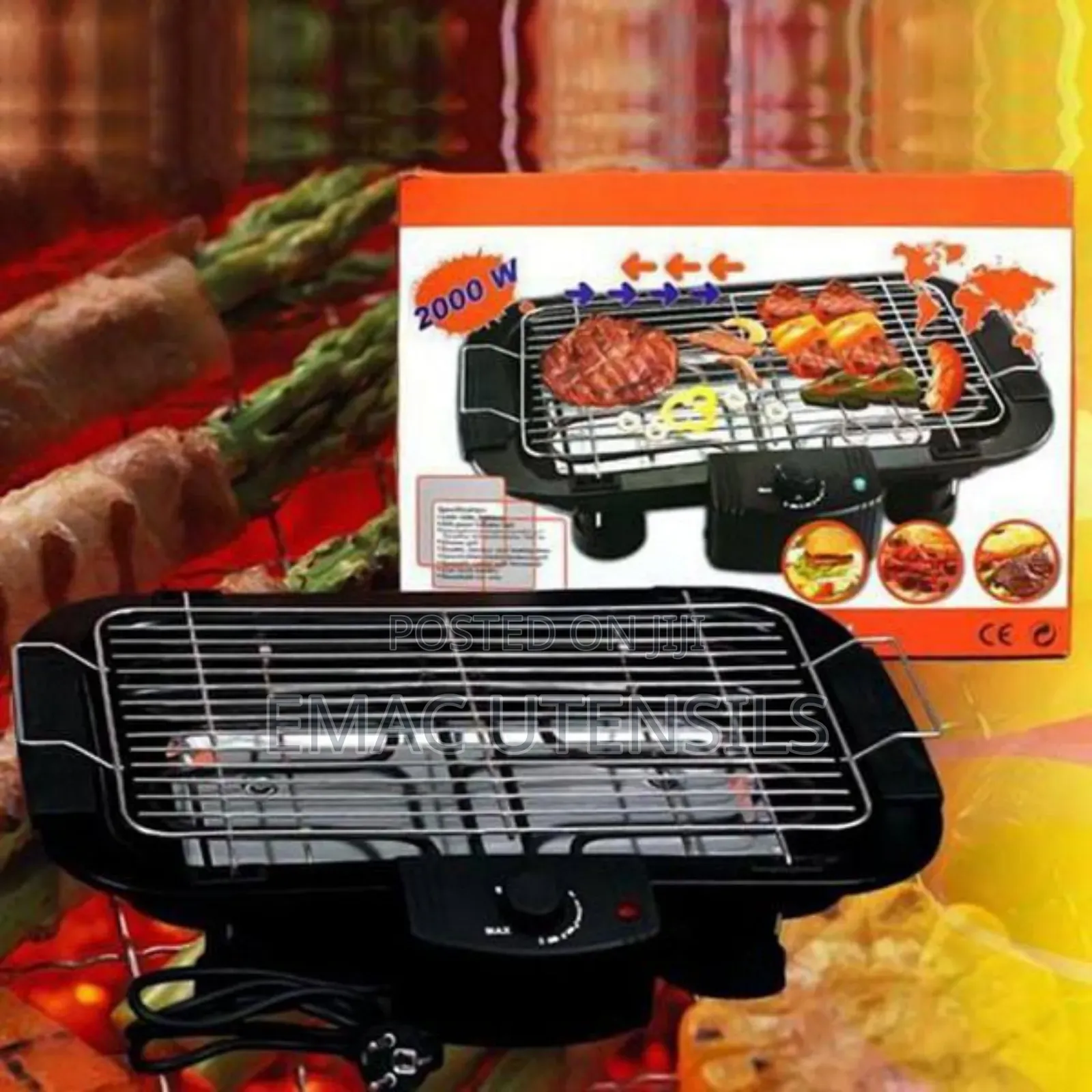 2000w Smokeless Electric Barbeque Grill BBQ Griddle Meat