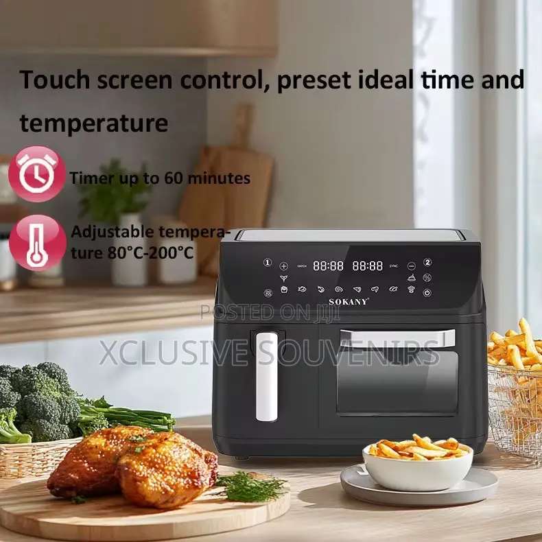 12.5l Stainless Steel Oil-free Digital Control Double Pot Air Fryer