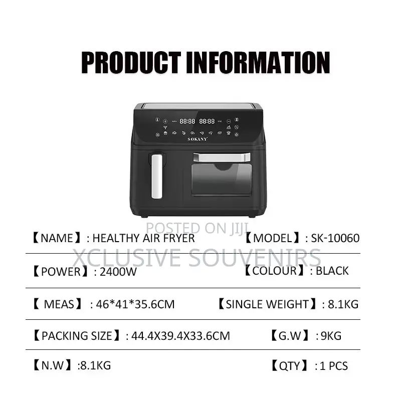 12.5l Stainless Steel Oil-free Digital Control Double Pot Air Fryer