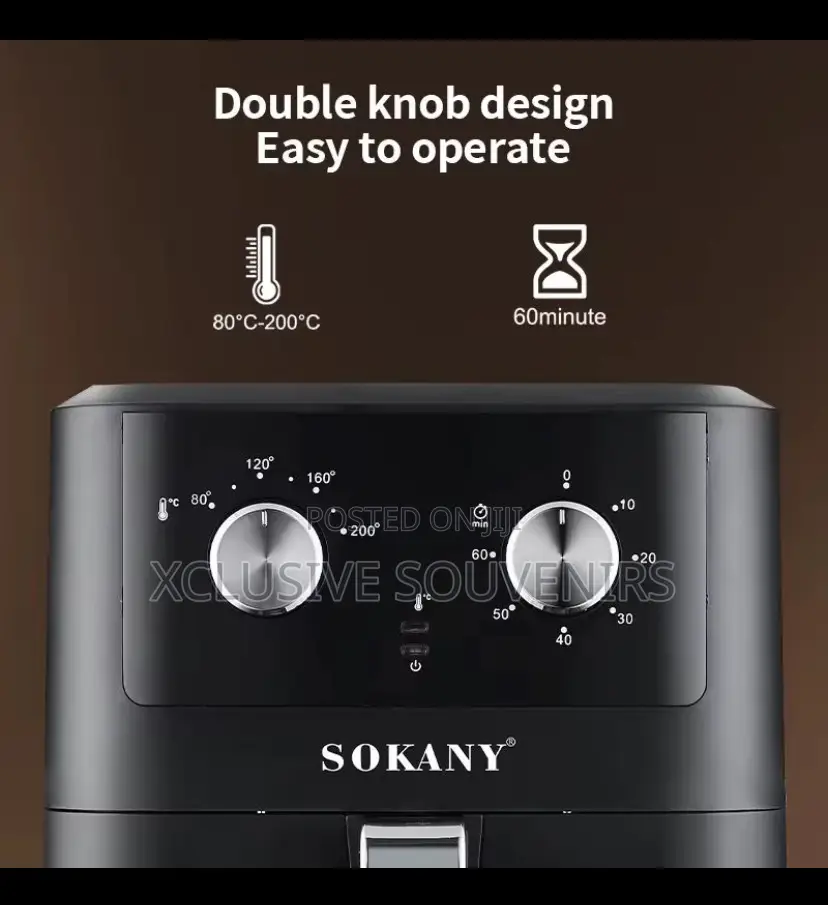 8l High Power Double Knob Design Multifunctional Healthy Air Fryer
