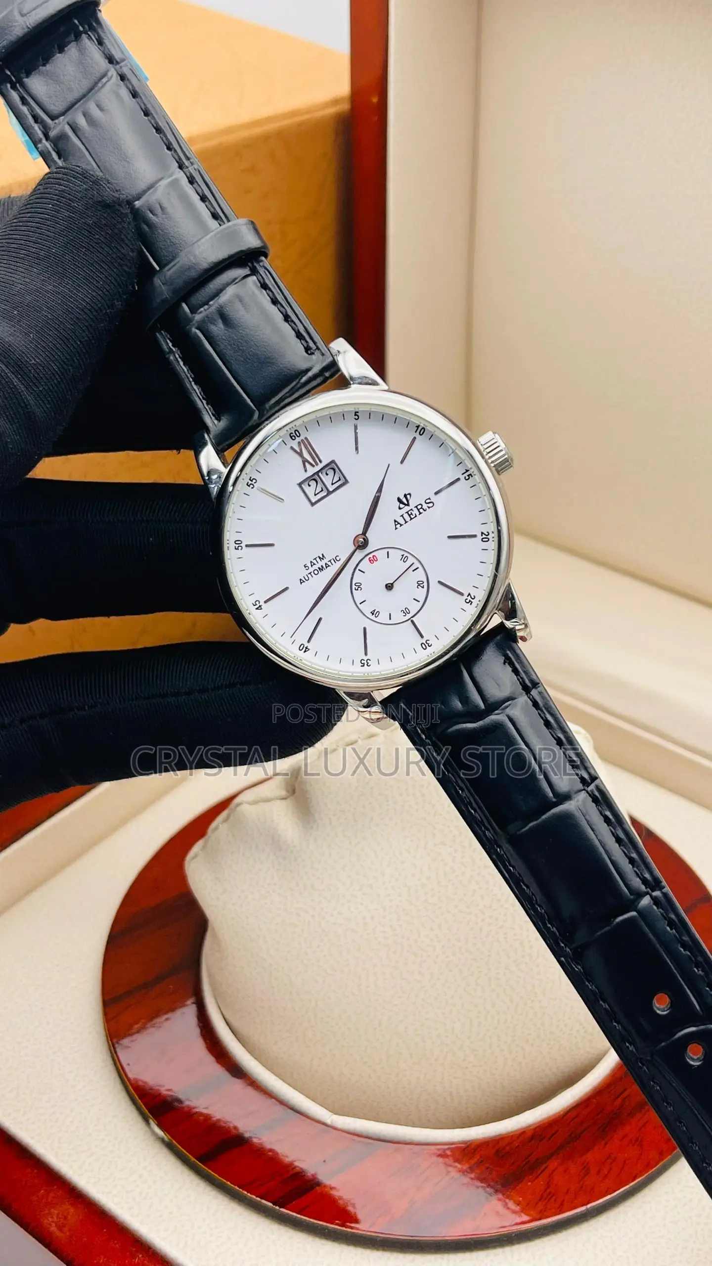 Aiers Quality Luxury Men Genuine Leather Wristwatch