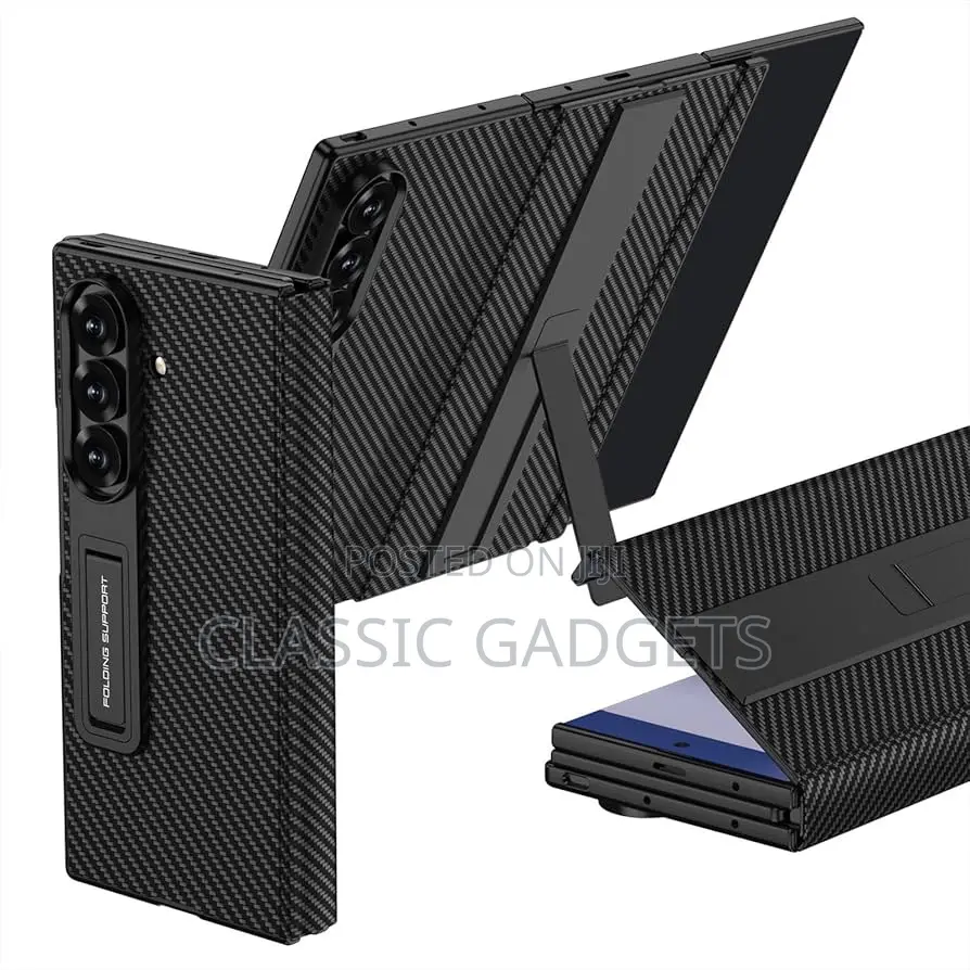 Carbon Fiber Leather Case With Kickstand for Samsung Galaxy Z Trifold