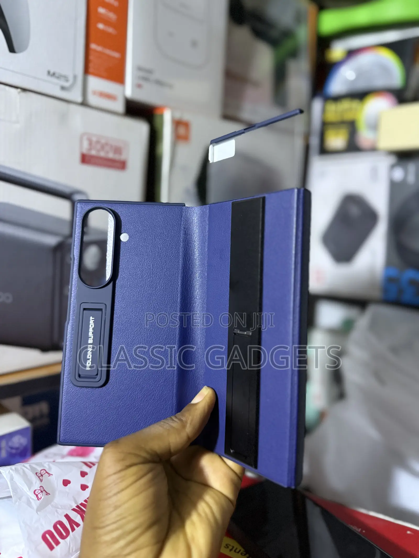 Carbon Fiber Leather Case With Kickstand for Samsung Galaxy Z Trifold