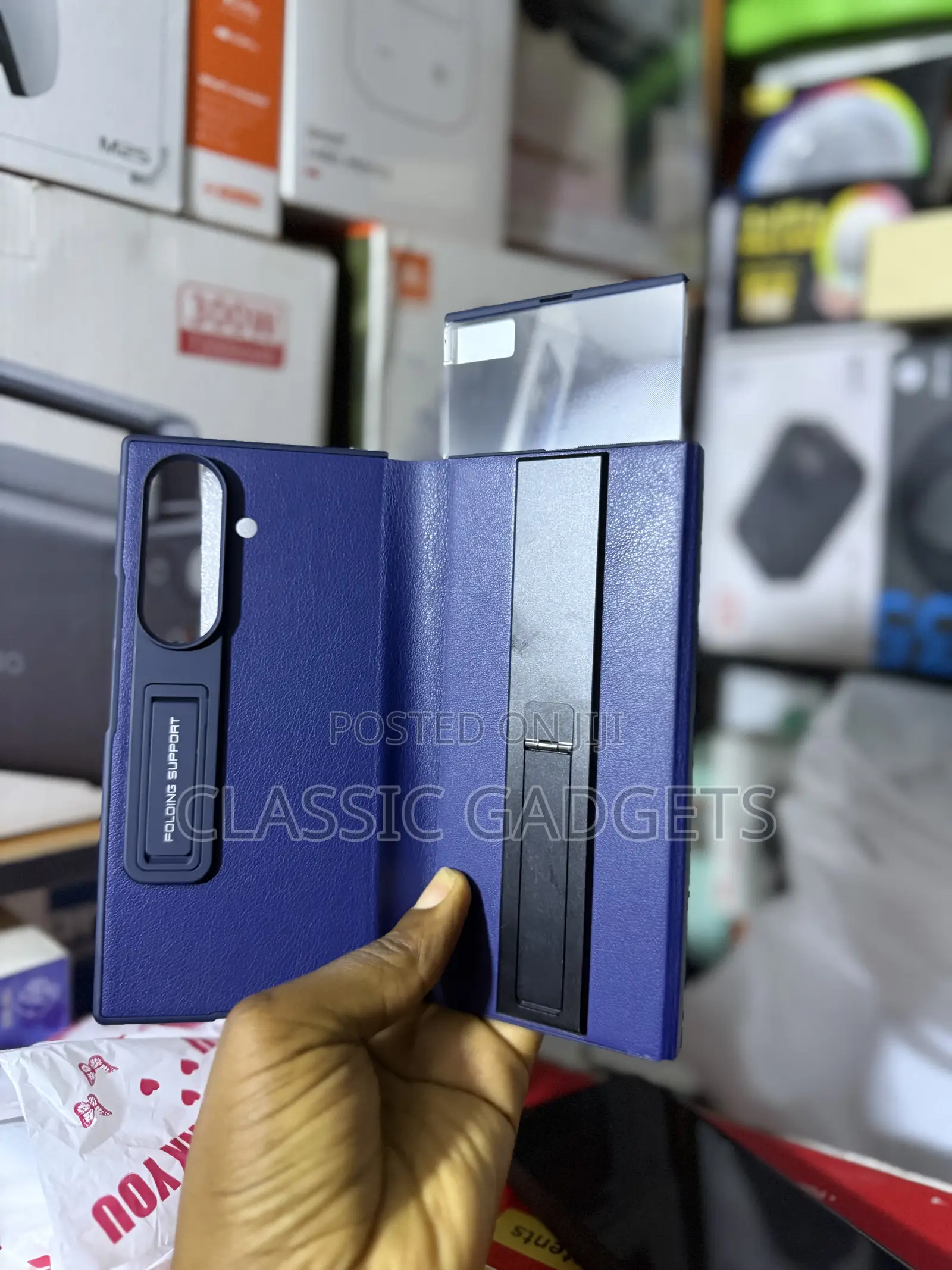 Carbon Fiber Leather Case With Kickstand for Samsung Galaxy Z Trifold