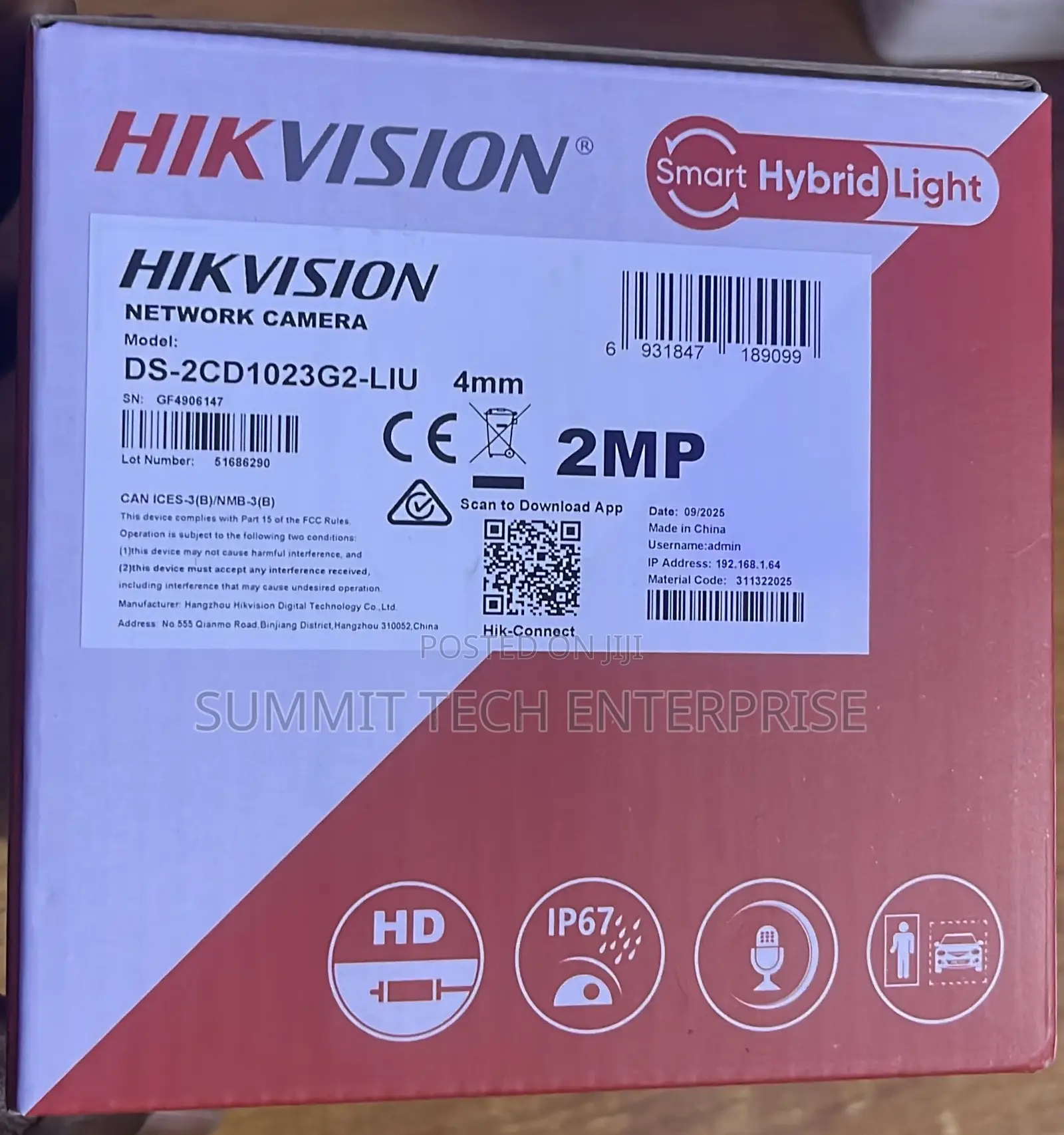 Hikvision 2mp Smart Hybrid Ip Bullet Camera