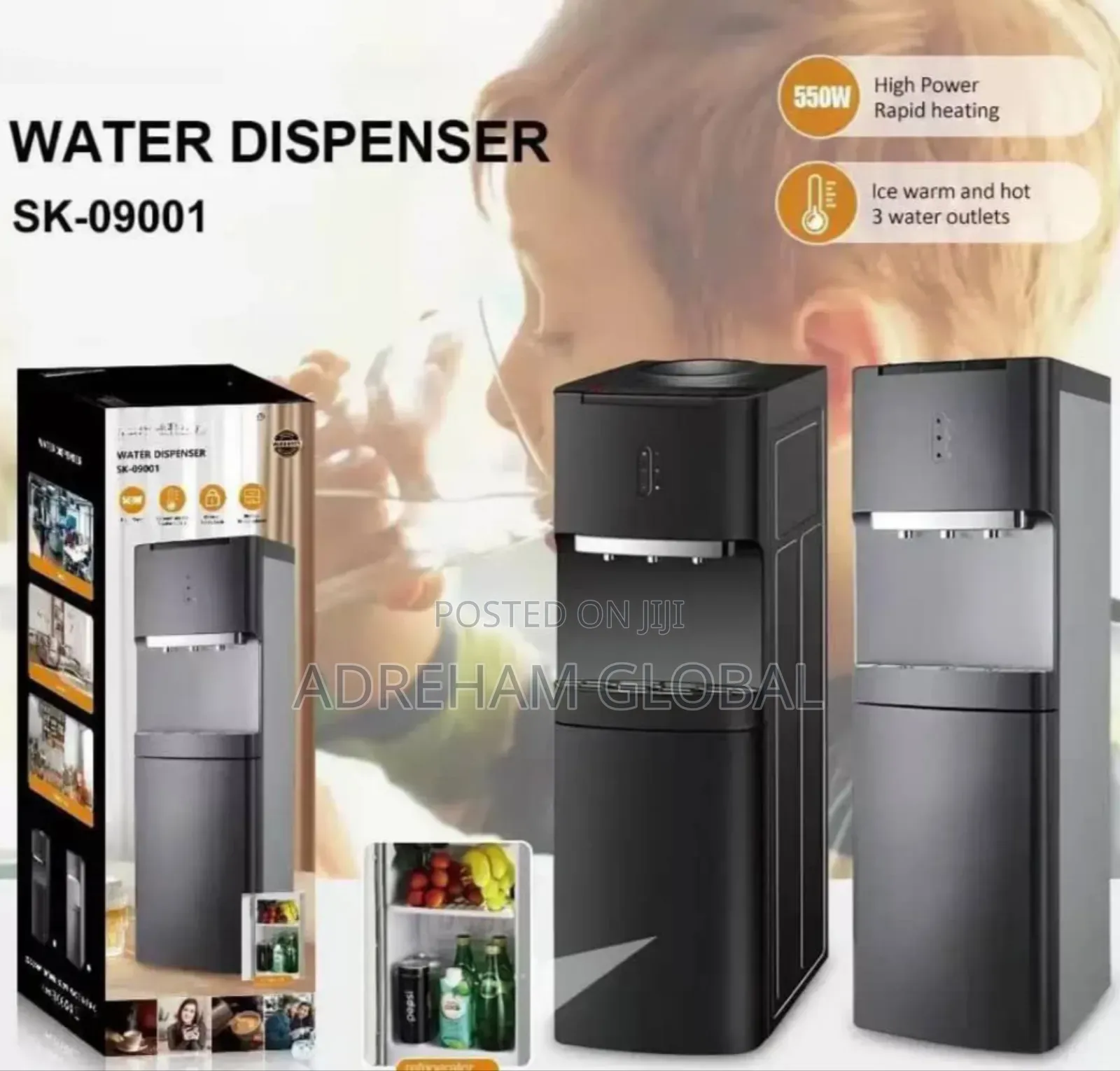 Sokany 3outlet Water Dispenser With Storage Cabinet
Ice,Warm Hot Water