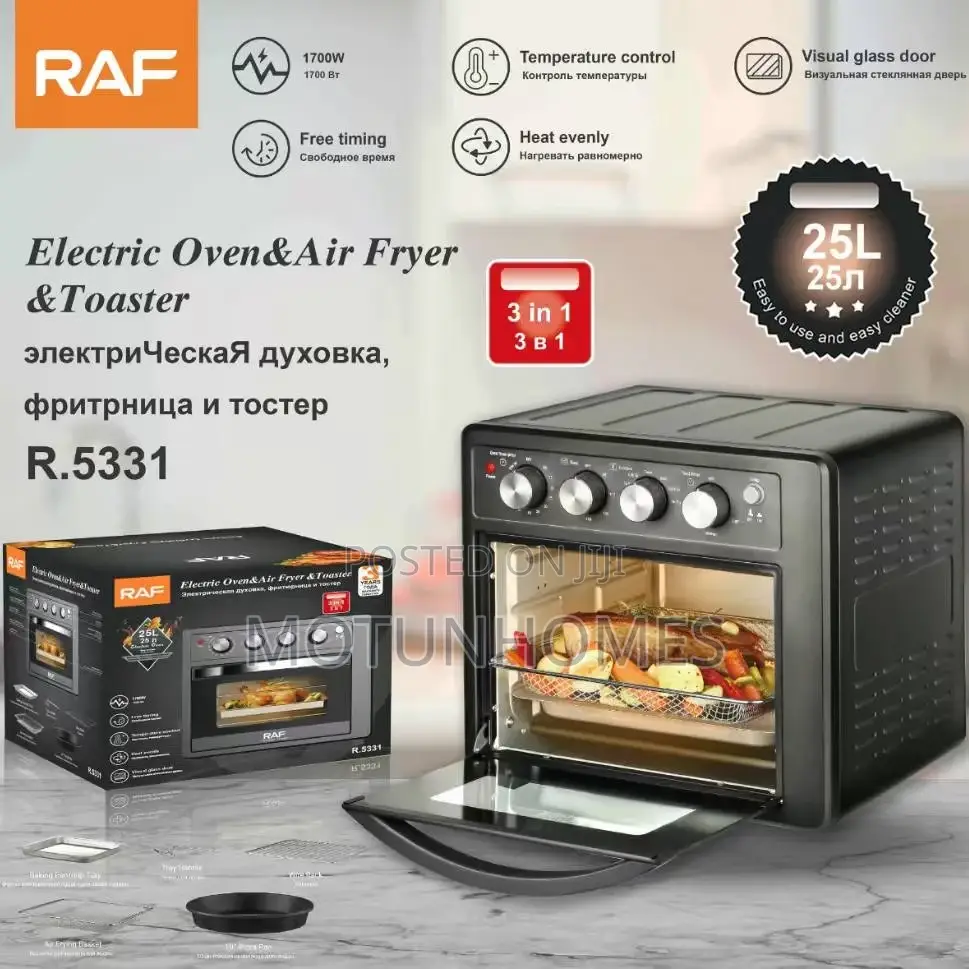 Raf 3in1 Electric Oven, Air Fryer and Toaster Machine 25liters