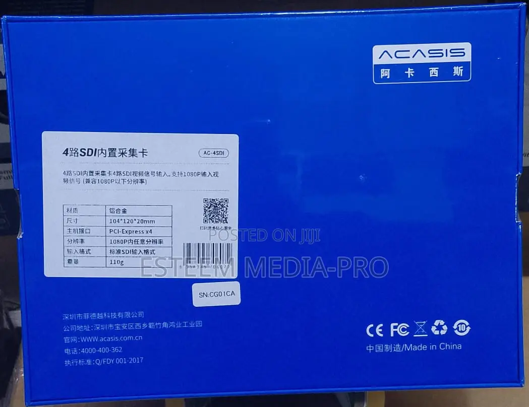 Acasis 4 Sdi Input 1080p 60fps 4 Channel Pcie Video Capture Card