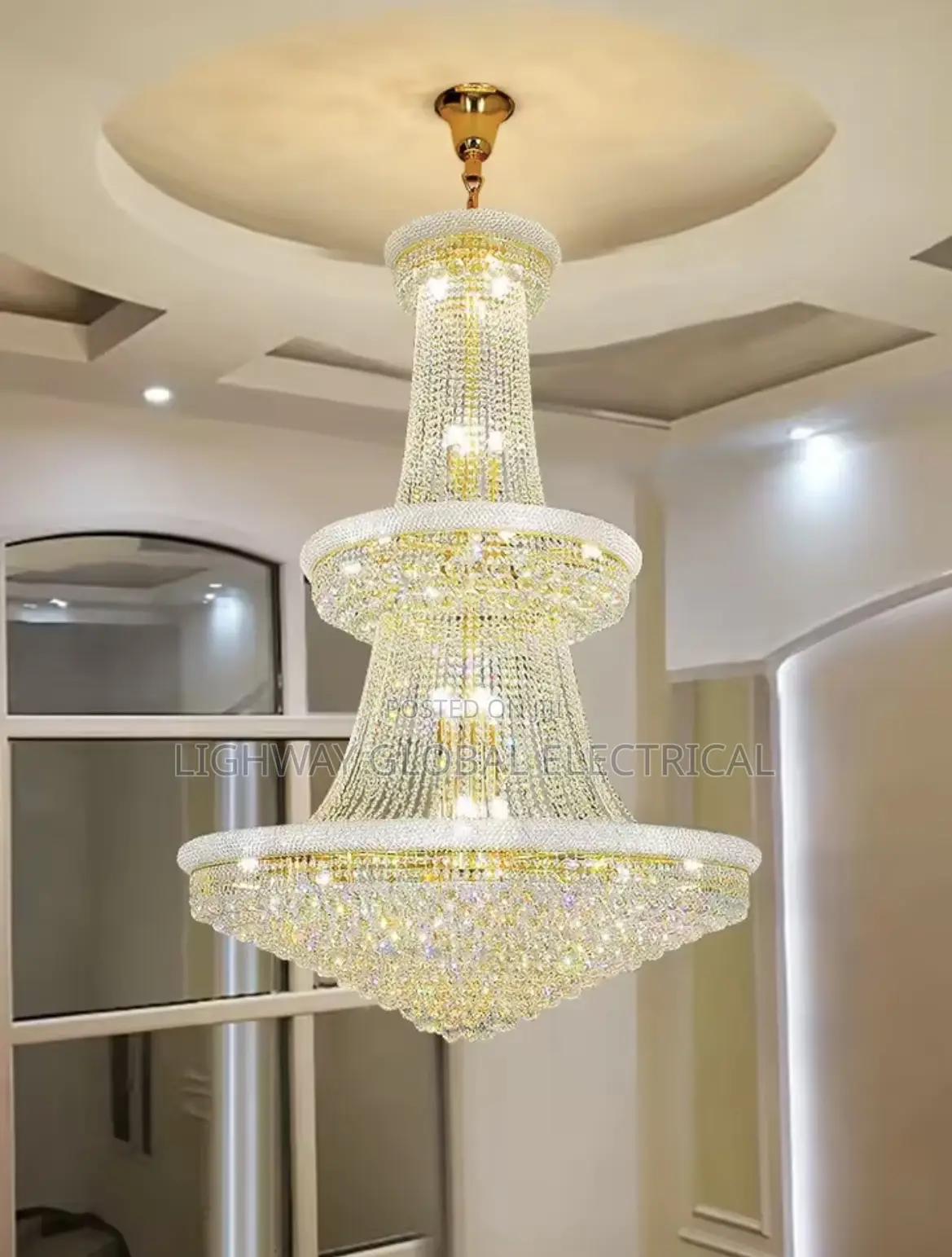 Luxury Living Room Cystal Stair Chandelier, European Style