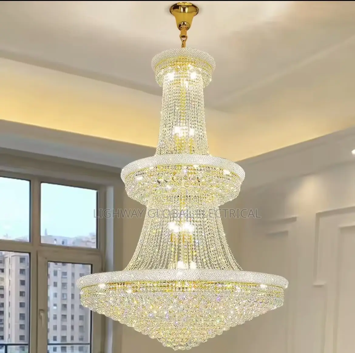 Luxury Living Room Cystal Stair Chandelier, European Style