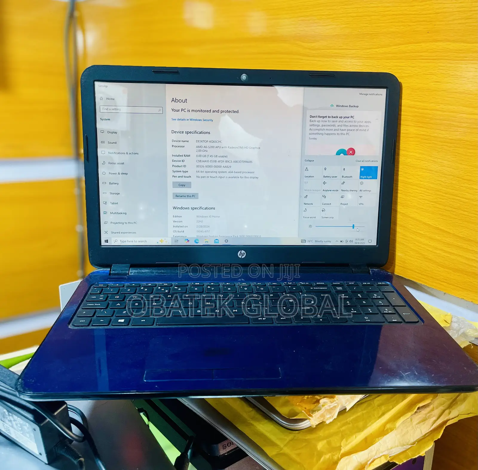 Laptop HP 15 8GB AMD A6 HDD 500GB