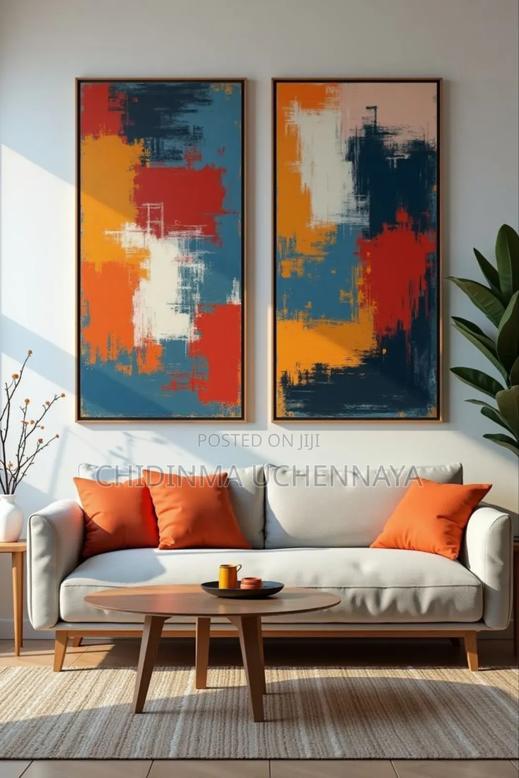 2in1 Canvas Abstract Modern Artwork