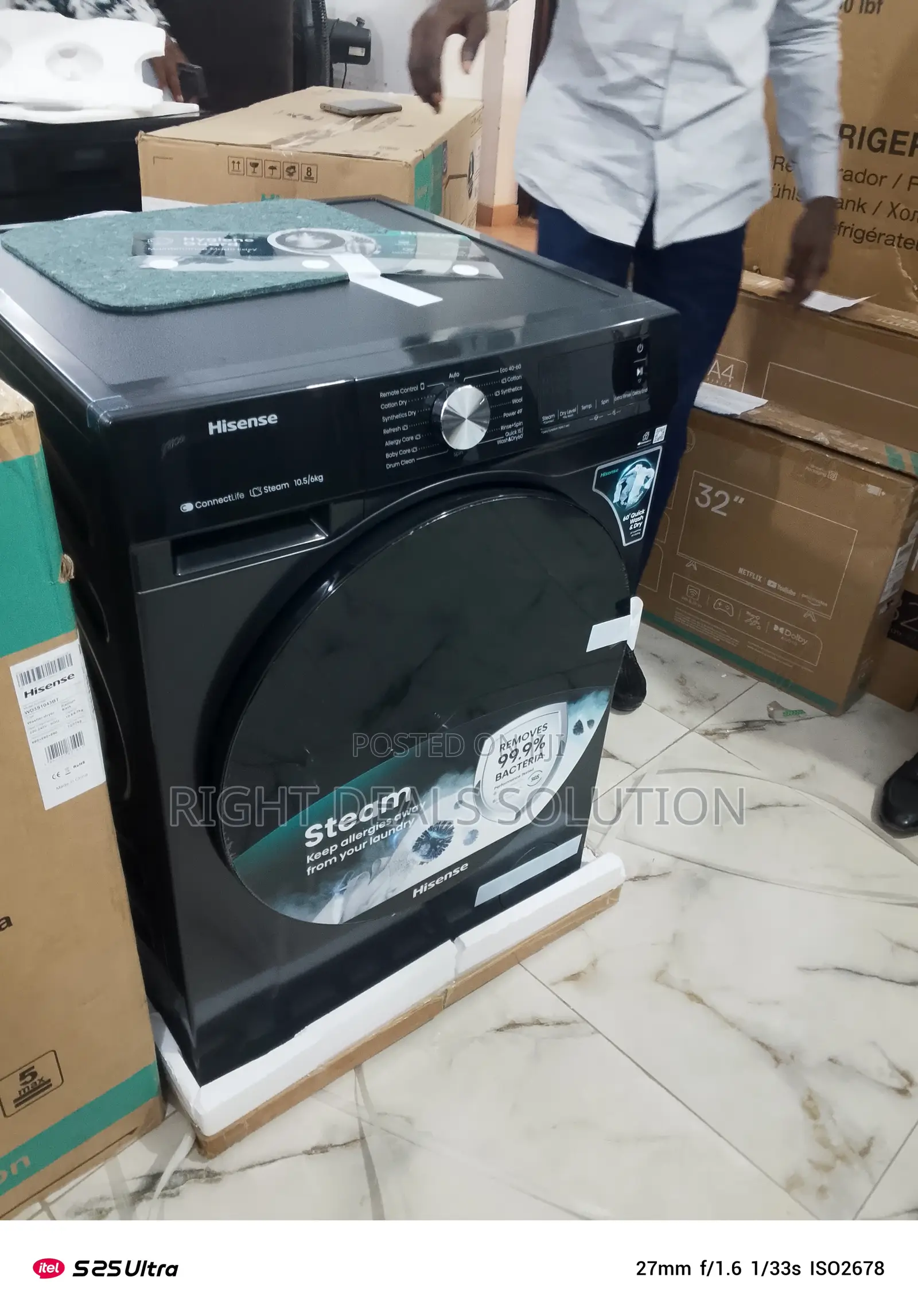 Space-Saving Hisense 10.5kg Washer-Dryer | Fast Spin