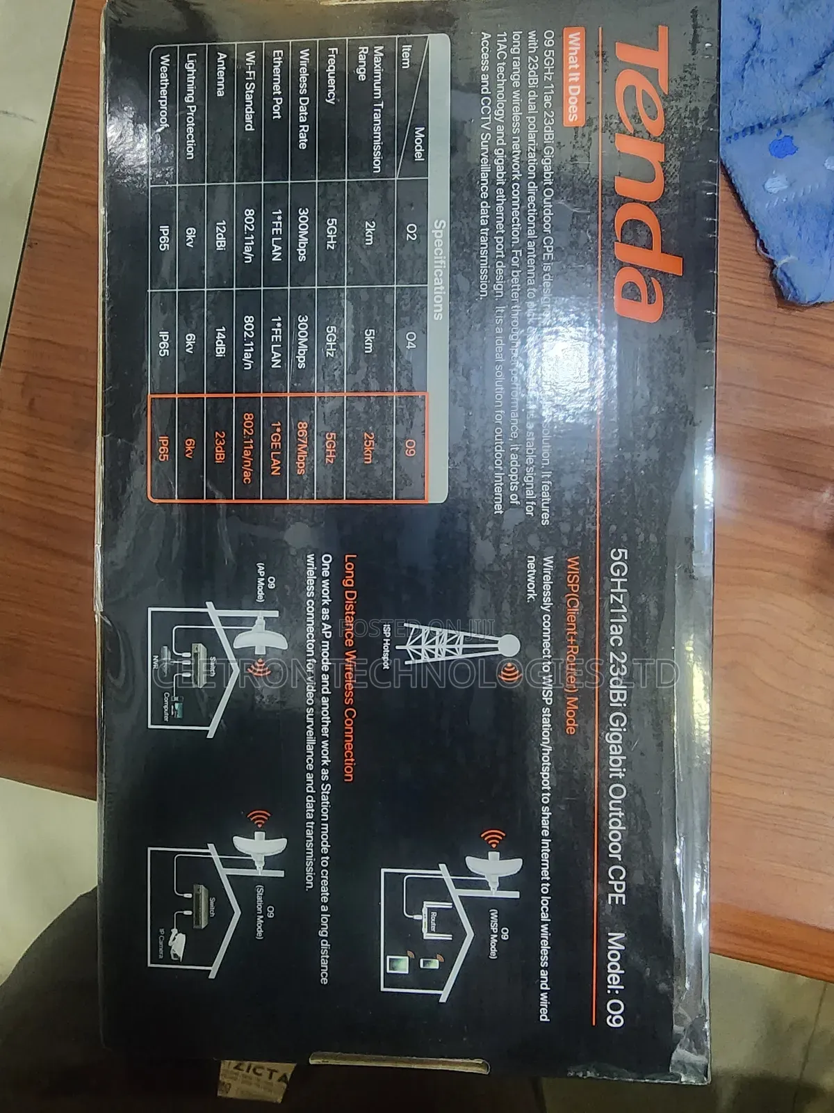 Tenda 09 5ghz 11ac 23dbi Gigabit Outdoor Cpe